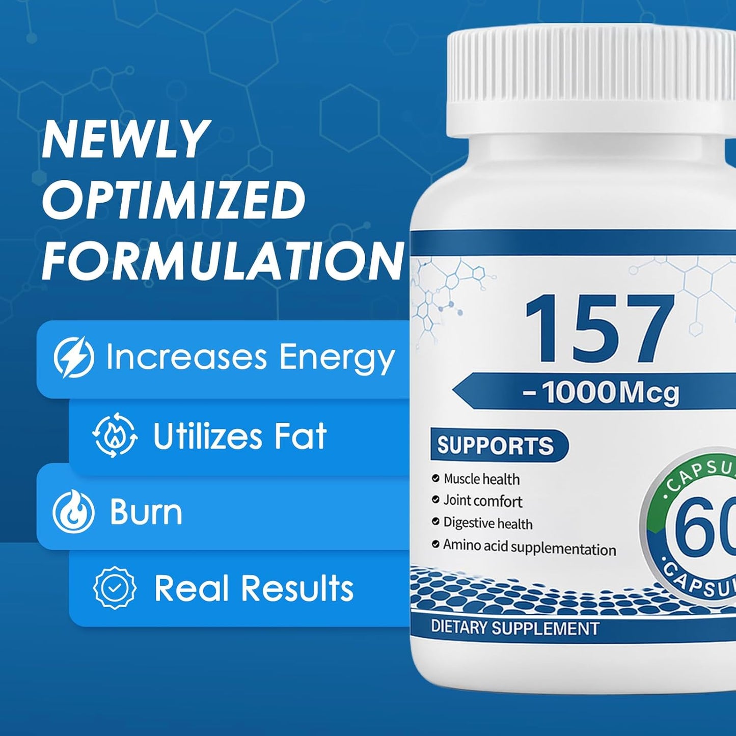 Collagen Peptide Capsules 157 - Amino Acids Supplement - Supports Healthy Muscles & Gut, 1000mgc
