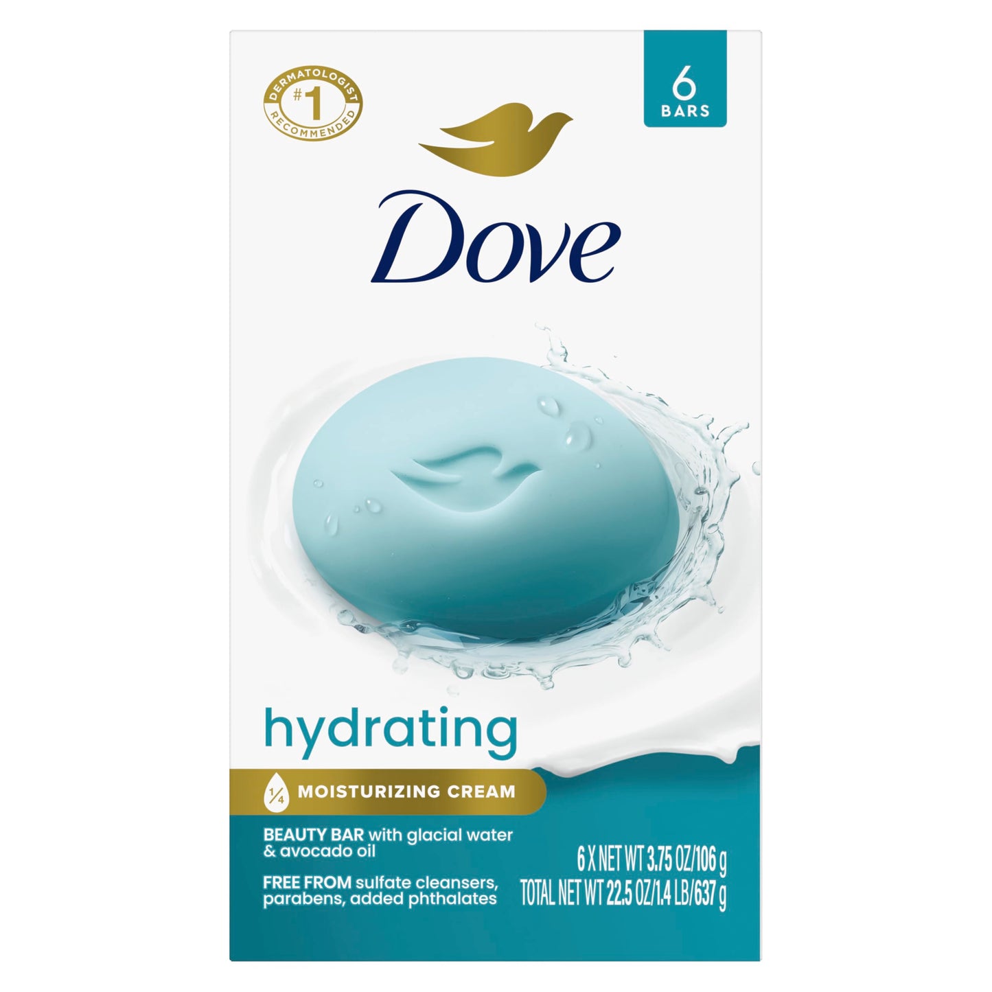 Dove Beauty Bar Soap Restoring Coconut & Cocoa Butter 6 Count for Restored Skin, Nourishes Skin 3.75 oz