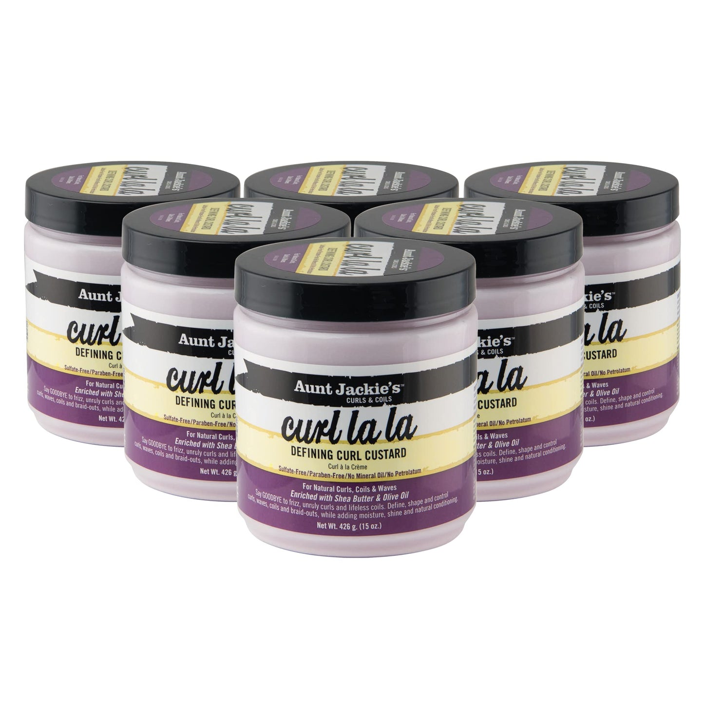 Aunt Jackie's Curl La La, Lightweight Curl Defining Custard, Enriched with Shea Butter & Olive Oil, Basic, 15 Ounce