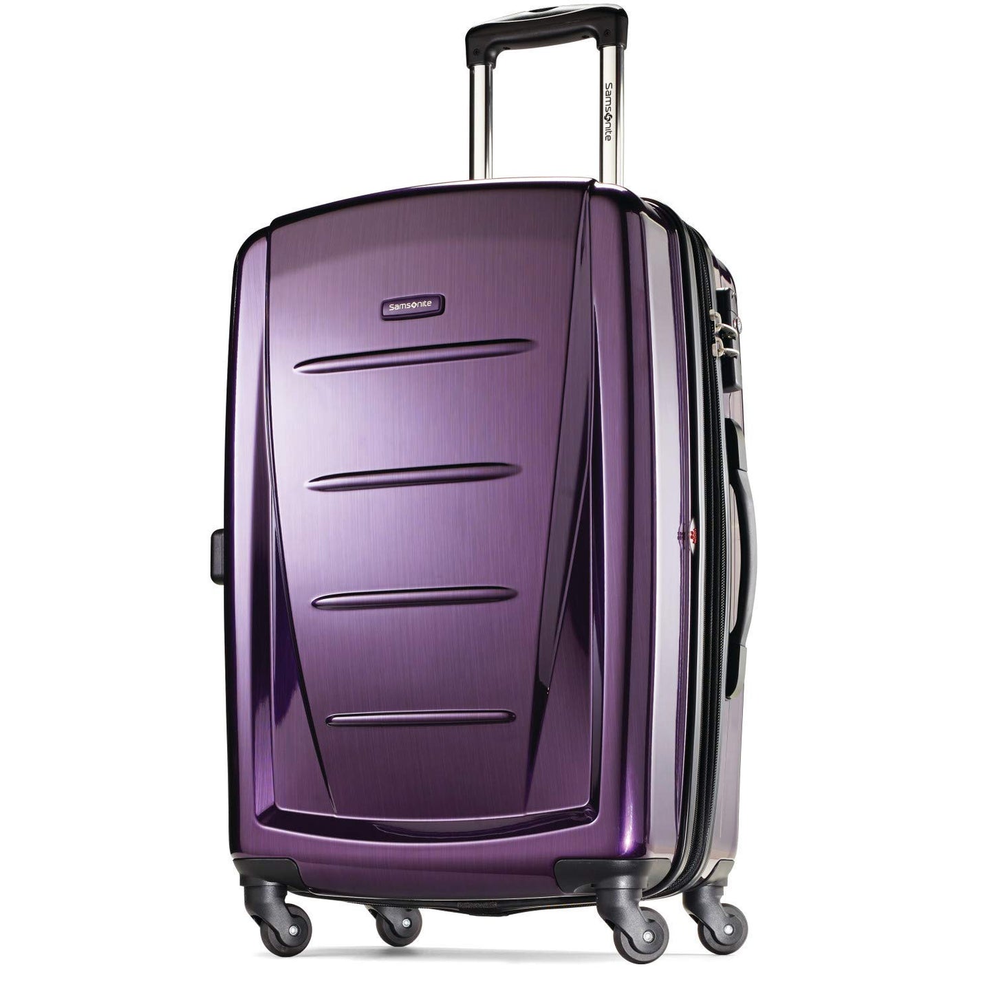 Samsonite Winfield 2 Hardside Expandable Luggage with Spinner Wheels, Burgundy, Checked-Medium 24-Inch
