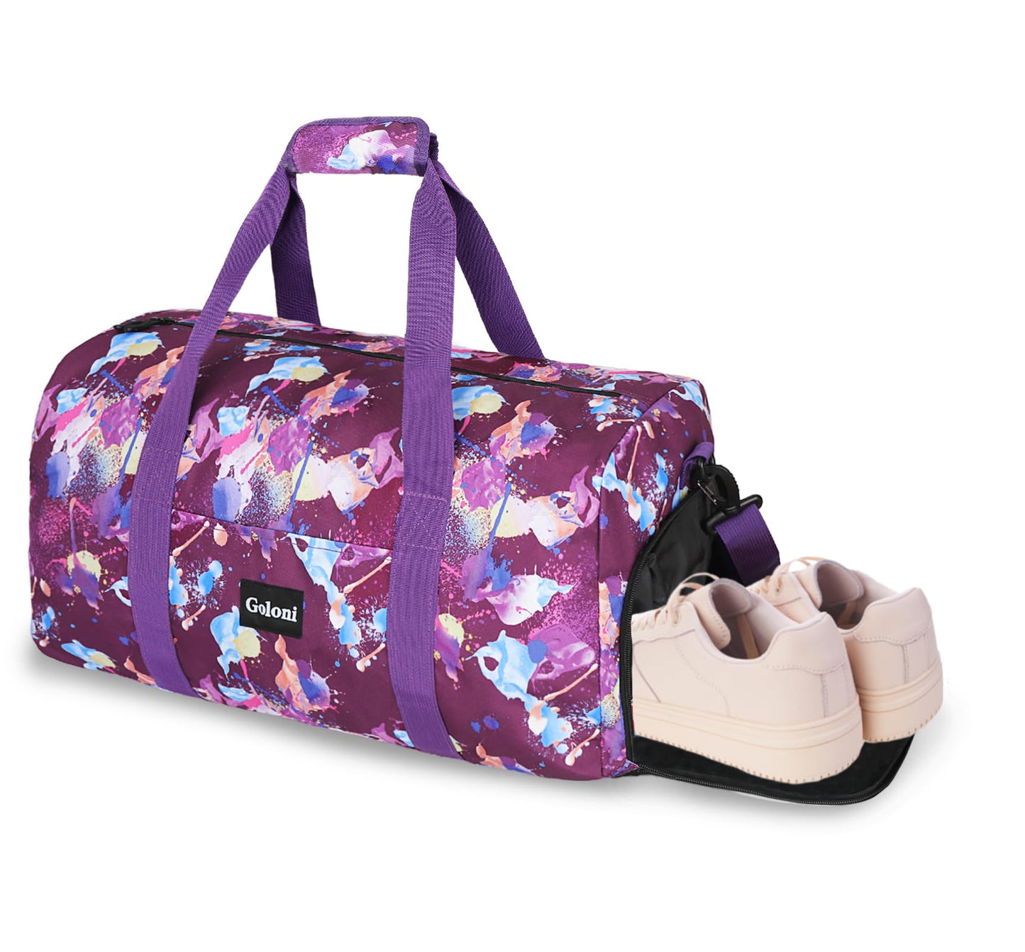 Goloni Cute Duffle Bag for Women, Gym Bag with Shoe Compartment, Lightweight Weekend Travel Duffel Bag,Overnight Bag with Wet Pocket