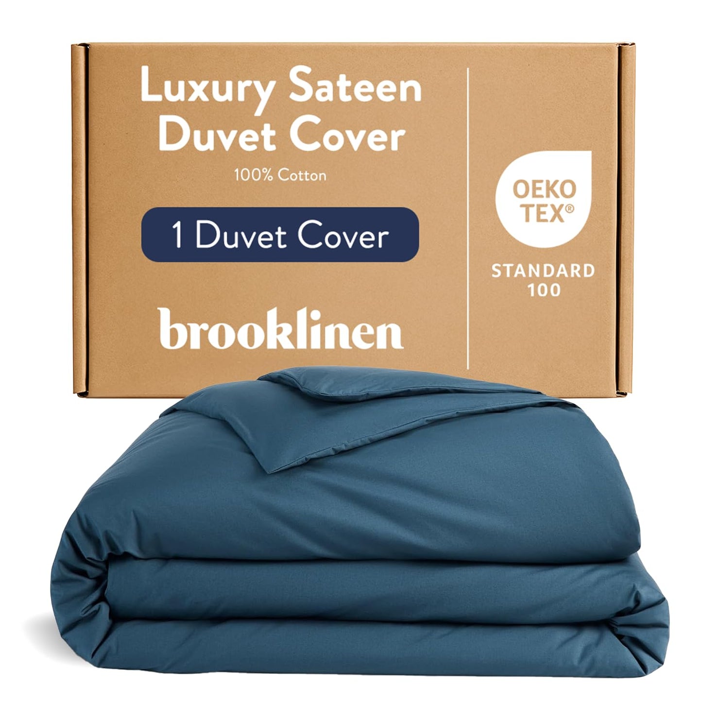 Brooklinen Luxury Sateen Duvet Cover - 100% Cotton, Full/Queen Size in White with Extra-Long Corner Ties and Button Closure | Best Luxury Sheets