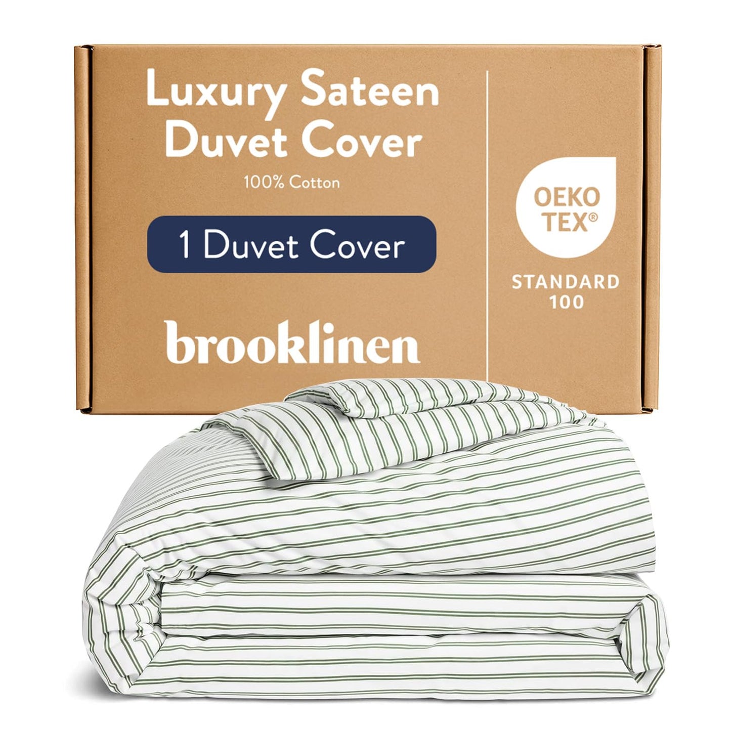 Brooklinen Luxury Sateen Duvet Cover - 100% Cotton, Full/Queen Size in White with Extra-Long Corner Ties and Button Closure | Best Luxury Sheets