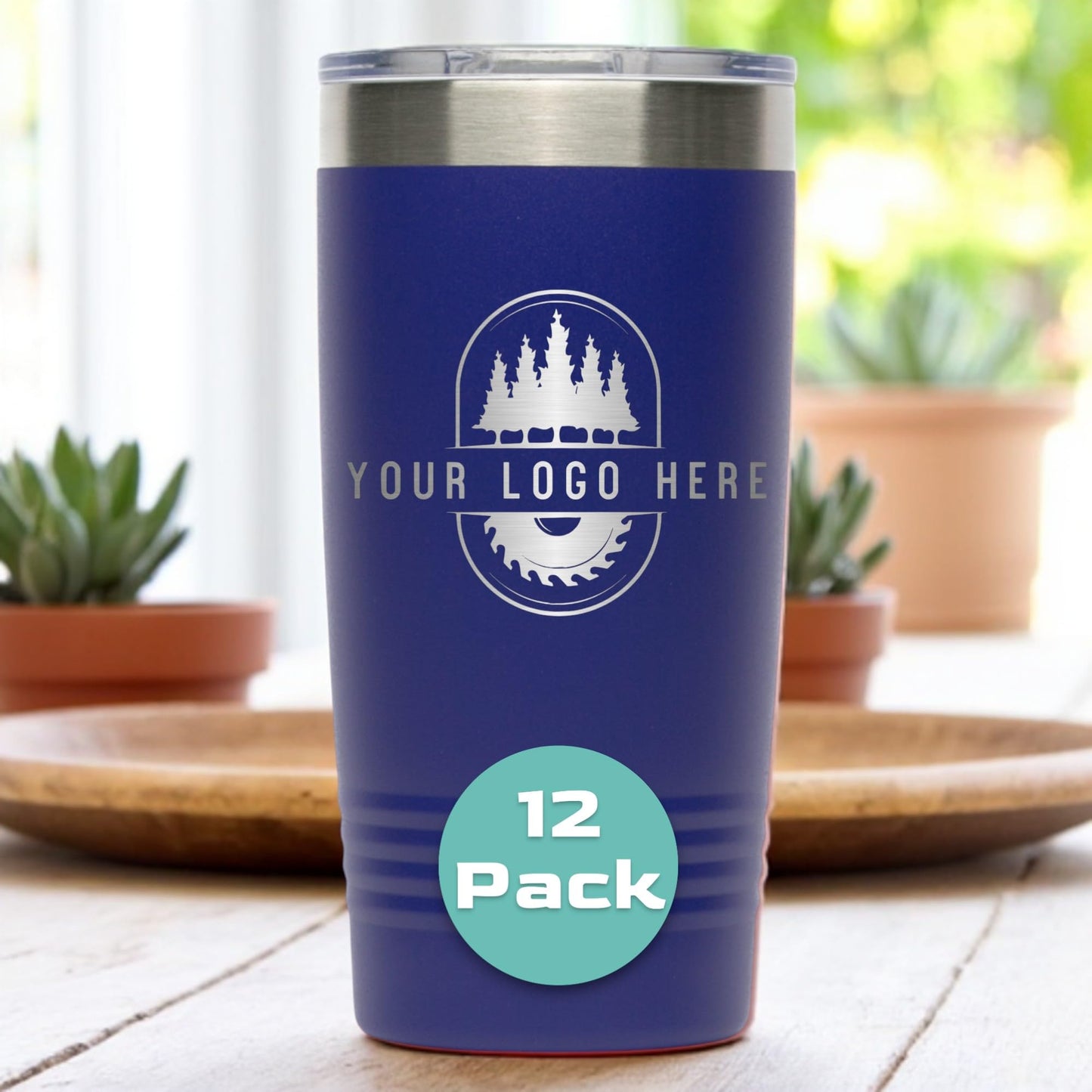 20oz Stainless Steel Tumbler - Upload Your Logo, Custom Engraved, Double Wall Vacuum Insulated Travel Mug, Ideal for Corporate Gifts, Events, and Sports Teams