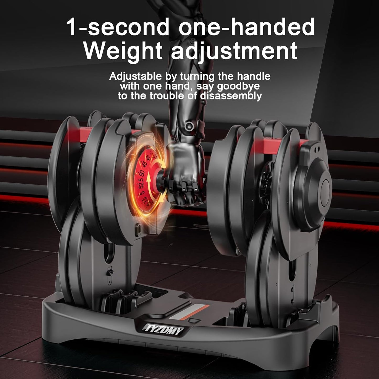 Adjustable Dumbbells Set of 2,Free Weights Dumbbells Set,Adjustable Dumbbell Set,52.5 lbs pair 105 lbs,15 in 1,for Men/Women Gym Equipment for Home Strength Training Equipment