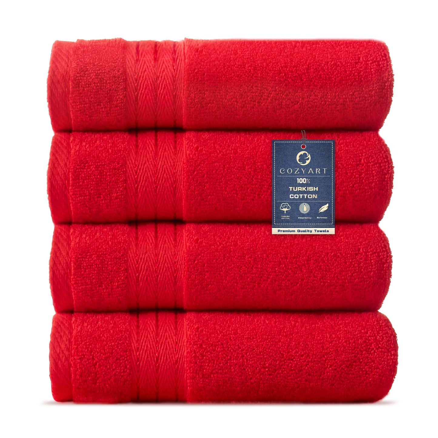 COZYART Burnt Orange Bath Towel Set for Bathroom Turkish Cotton Thick Soft Absorbent Durable 650 GSM Towel Sets of 6, 2 Large Bath Towels, 2 Hand Towels, 2 Washclothes