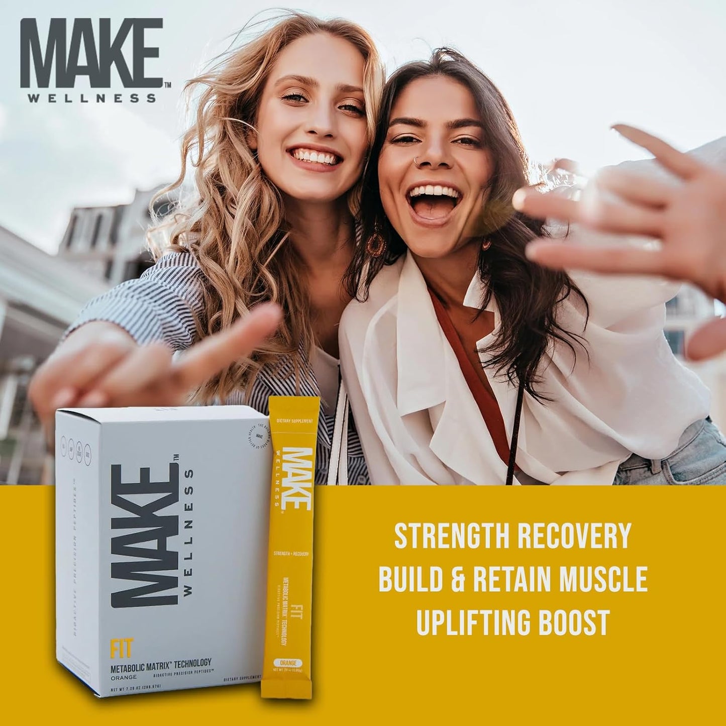 FIT Peptides | 30 Sachets | Supports Muscle Recovery & Tone | Vitamin D3 & Magnesium Glycinate | Natural Orange Flavor