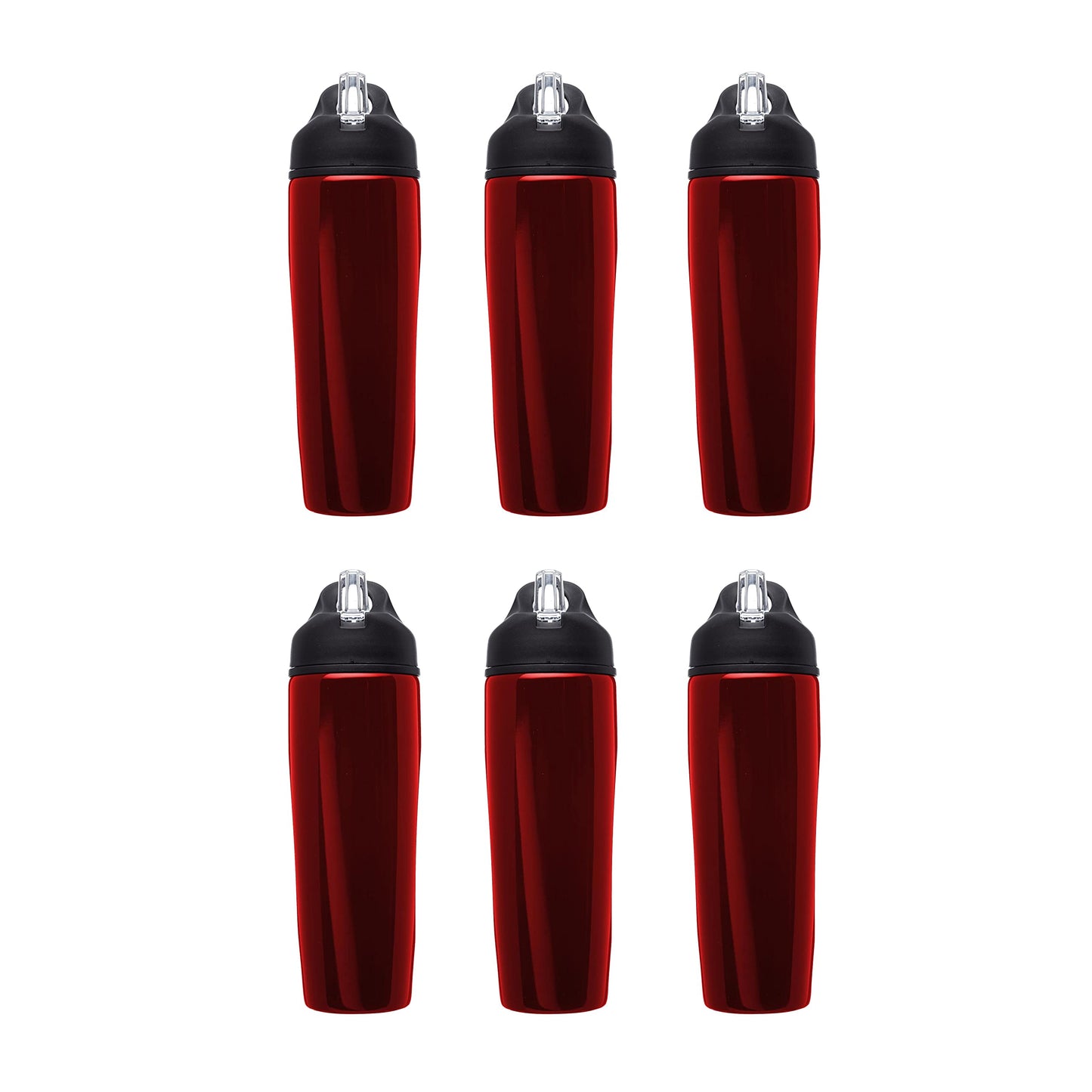 DISCOUNT PROMOS Custom Stainless Steel Water Bottle, 24 pack, Personalized Text, Logo, 28.5 oz Metal Sports Bottles with Flip Top, Easy Carrying, Red