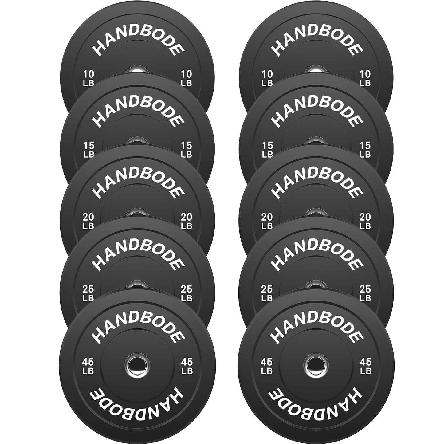 Colored Bumper Weight Plates Olympic Weight Plate Set 2-Inch, 10/15/20/25/35/45/55 lb Barbell Weight Plates Set for Home Gym, Rubber Strength Training Weights Plates for Weight Lifting