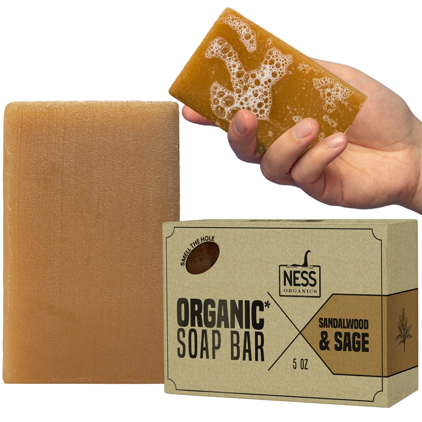 Ness Mens Soap Bar - Smoked OUD Scent - Natural Soap For Men - Mens Bar Soap With Organic Ingredients & Essential Oils - Moisturizing Bar Soap - Handmade In The USA, Cruelty Free, Vegan - 3 Pack
