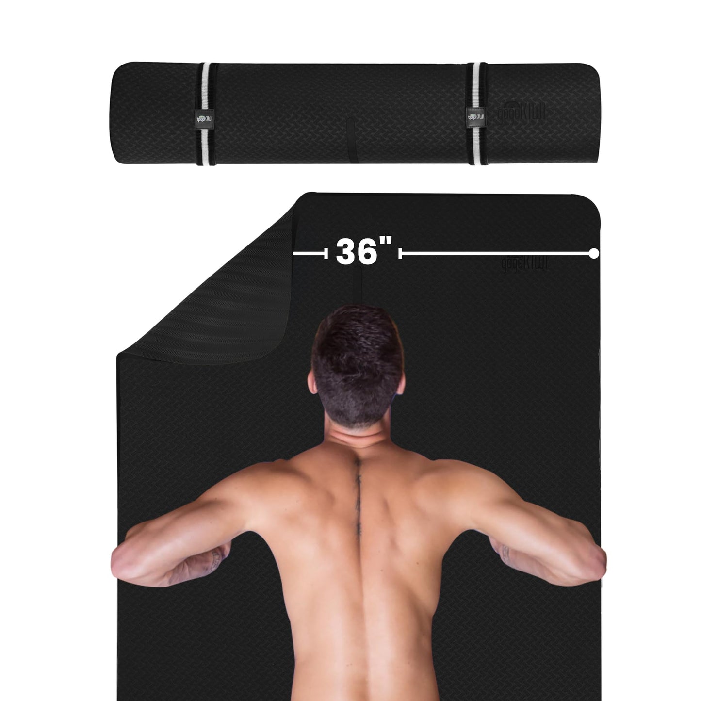 Extra Wide Yoga Mat for Men Women (72"L x 36"W) Non Slip Fitness & Exercise Mat with Alignment Marks for Yoga, Pilates, Floor Workouts