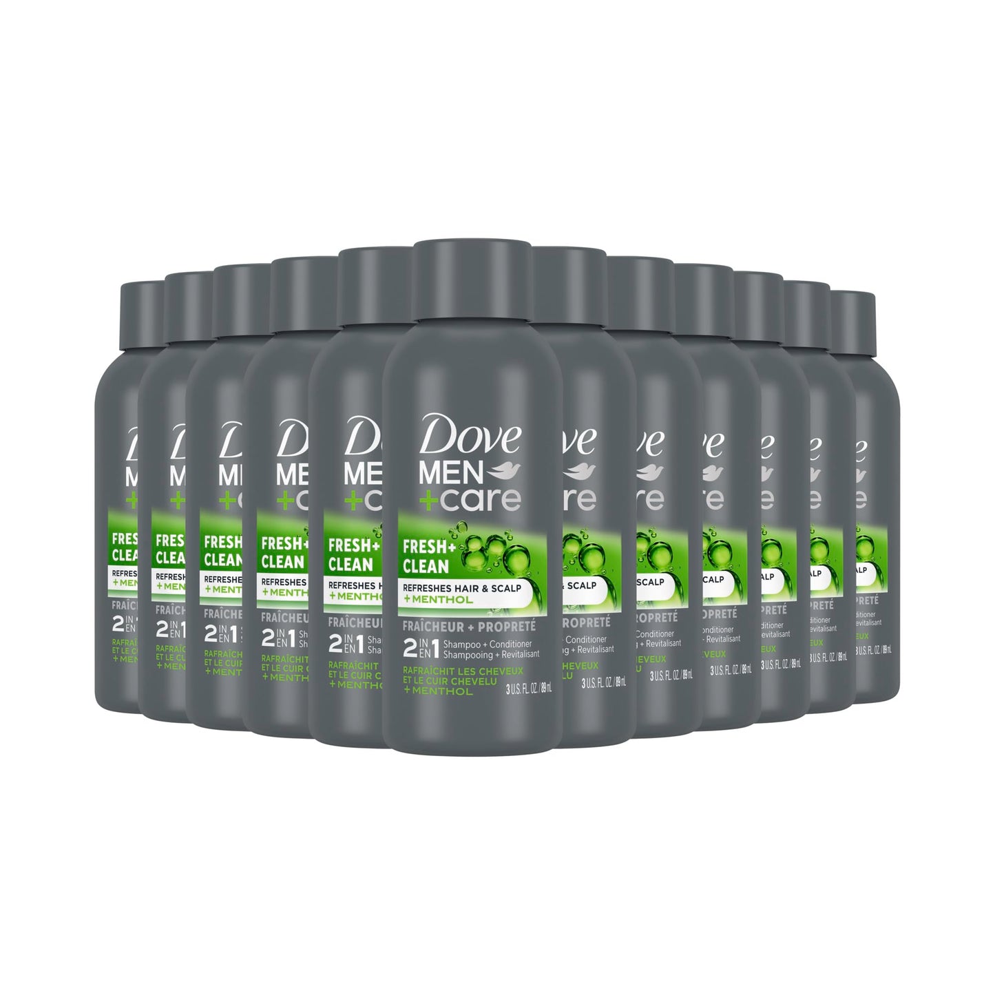 DOVE MEN + CARE Fortifying 2-in-1 Shampoo and Conditioner Fresh and Clean with Caffeine 4 Count For Everyday Care Helps Strengthen and Nourish Hair 12 oz