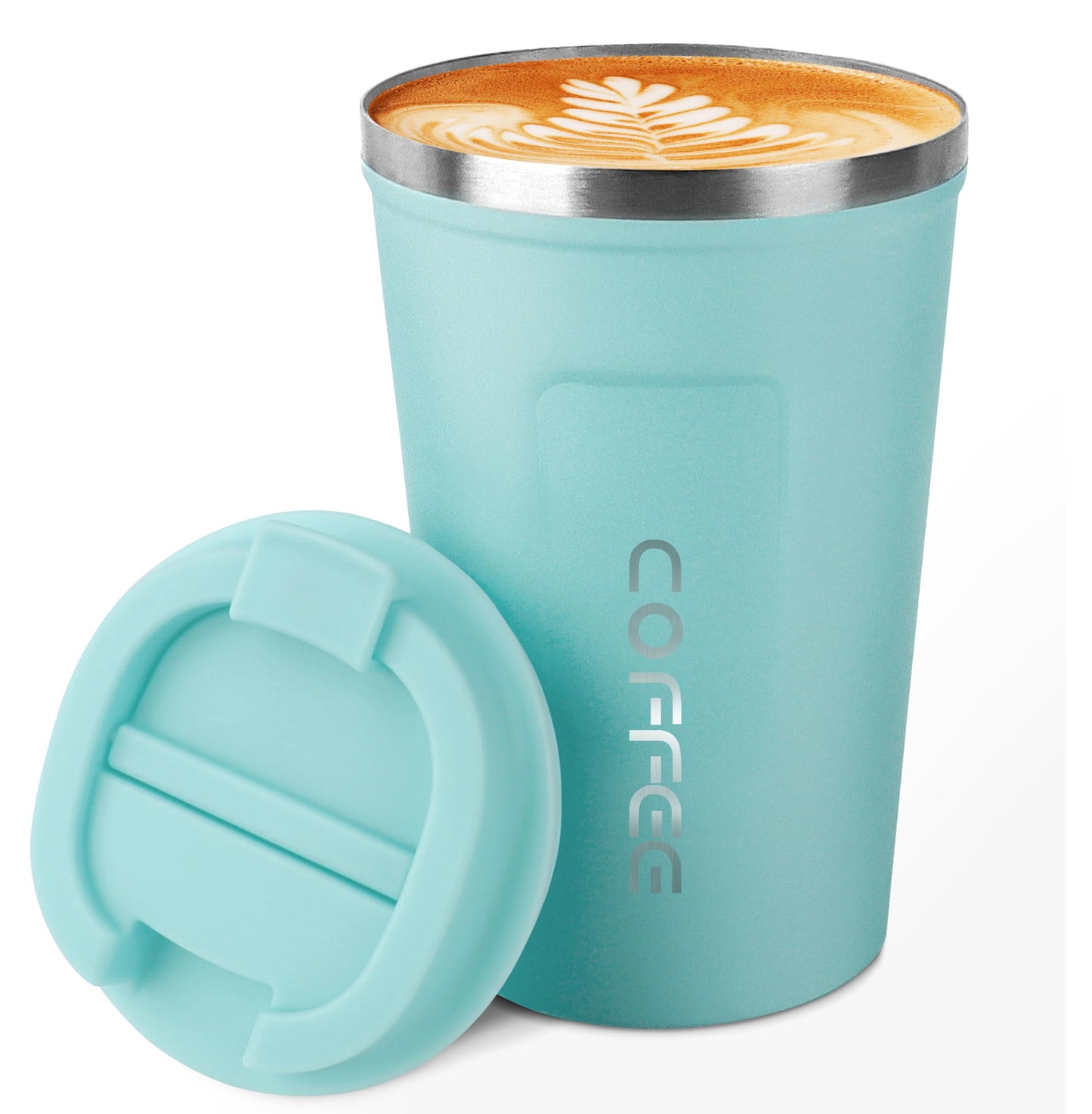 12 oz Stainless Steel Vacuum Insulated Tumbler - Coffee Travel Mug Spill Proof with Lid - Thermos Cup for Keep Hot/Ice Coffee,Tea and Beer (Green)