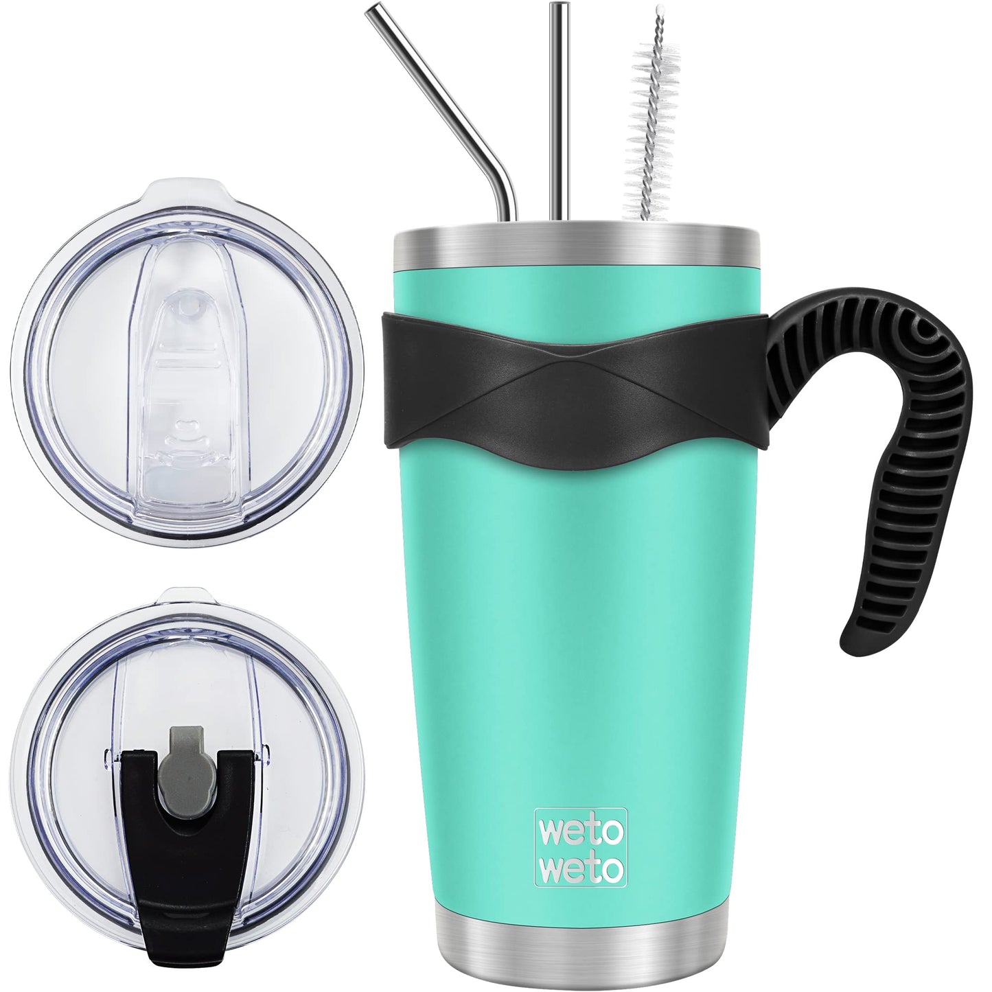 WETOWETO 20oz Tumbler, Stainless Steel Vacuum Insulated Coffee Travel Mug, Double Wall Powder Coated Insulated Coffee Mug Travel Mug with Lid Thermal Cup for Outdoor (Navy Blue, 1 Pack)