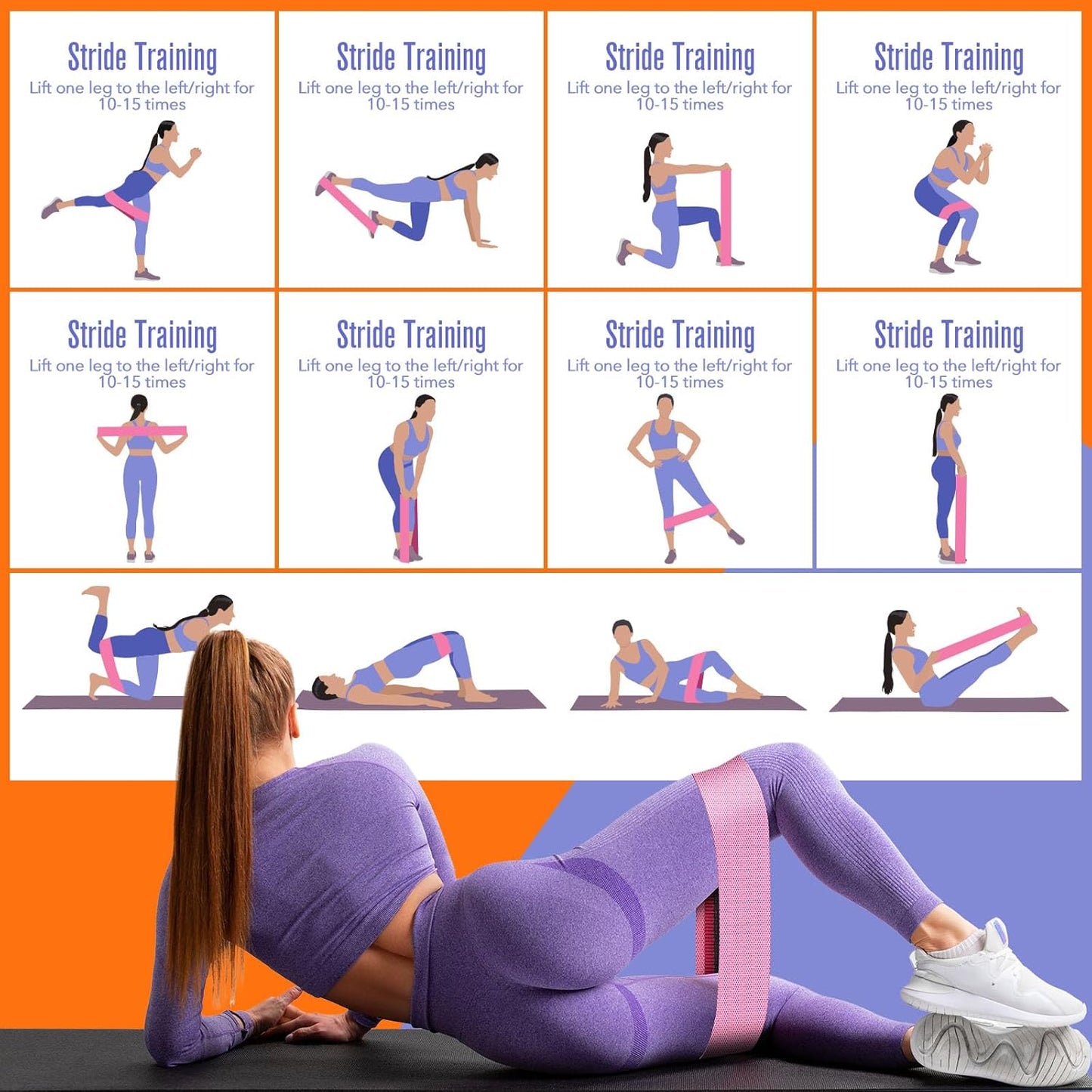 Fabric Resistance Bands, Hip and Leg Shaping Bands, Elastic Bands of Different Levels, Suitable for Both Men and Women for Yoga, Rehabilitation, Pilates, Fitness and Home Workouts