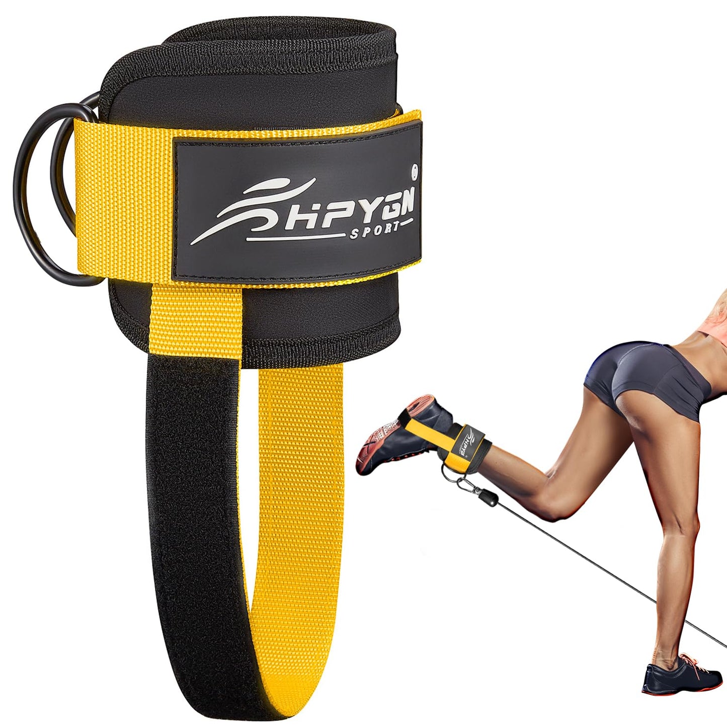 Ankle Strap for Cable Machine, Padded Ankle Straps for Cable Machine Kickbacks, Glute Workouts, Leg Extensions, Curls, Booty Hip Abductors Exercise, Adjustable Comfort Ankle Cuff for Gym