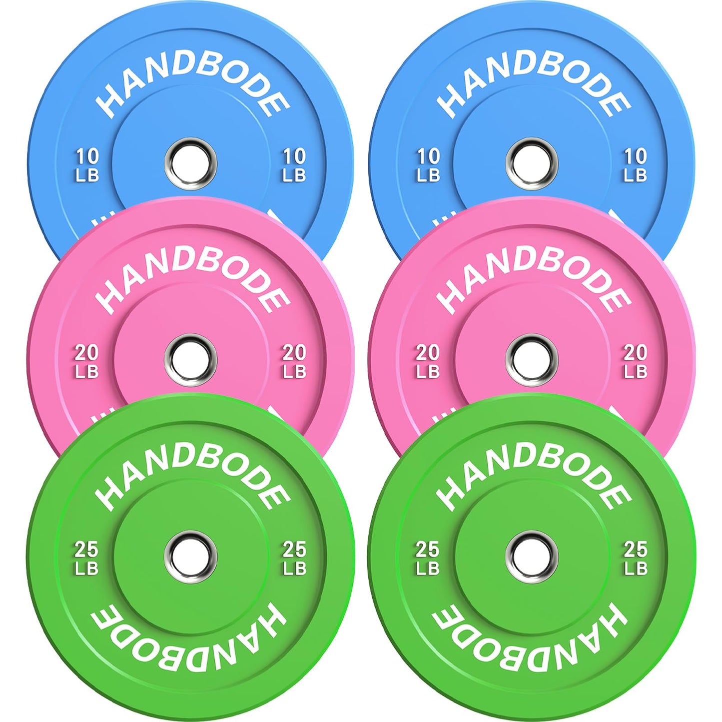 Colored Bumper Weight Plates Olympic Weight Plate Set 2-Inch, 10/15/20/25/35/45/55 lb Barbell Weight Plates Set for Home Gym, Rubber Strength Training Weights Plates for Weight Lifting