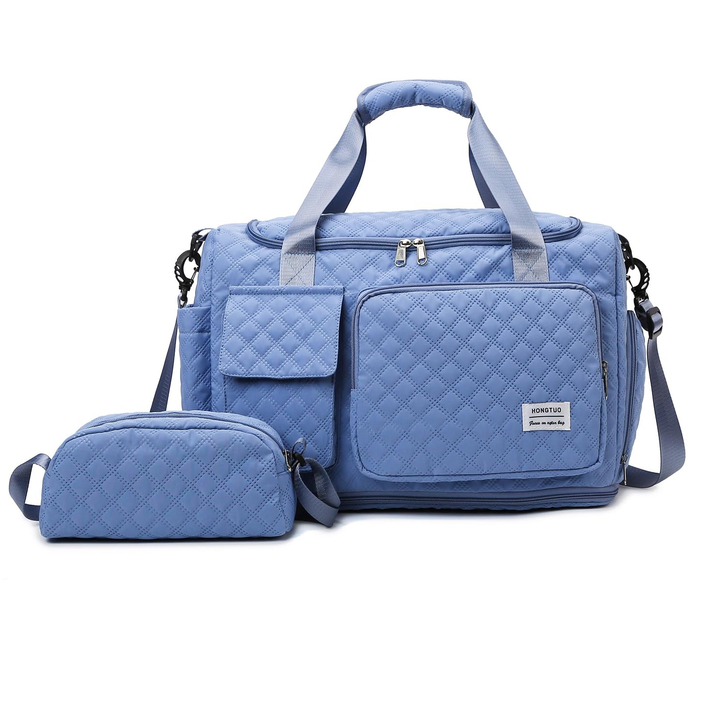 Small Gym Bag for Women, Travel Duffle Bag Carry On Weekender Bag with Shoe Compartment