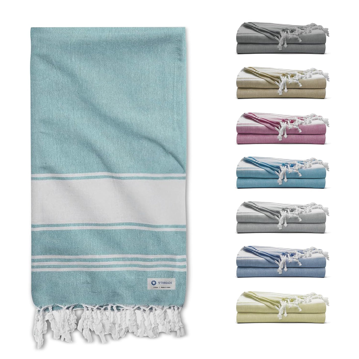 Cotton Turkish Beach Towel Towels Oversized 36"x72" Pool Absorbent Extra Large Quick Dry Sand Travel Towel (Beige, 4 Pack)