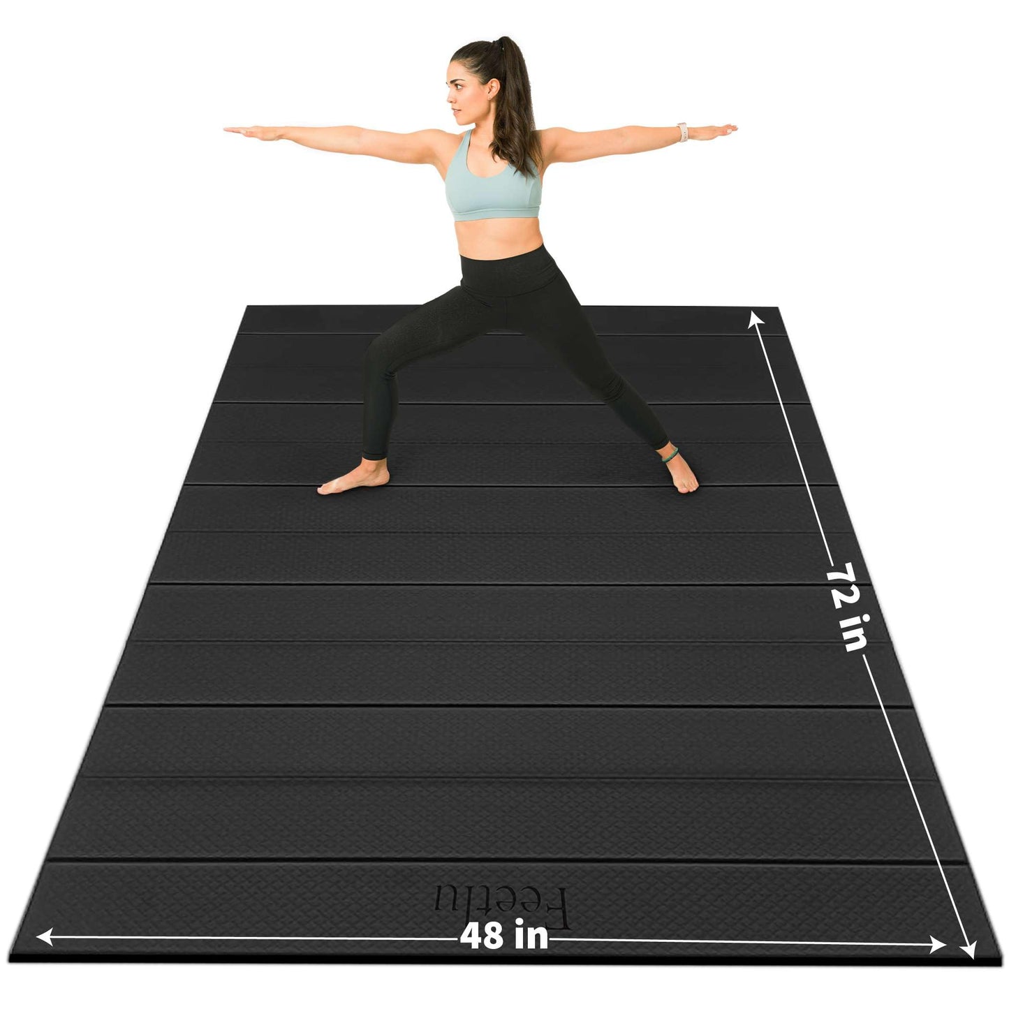 Foldable Wide & Large Yoga Mat – Cushioned, Compact & Easy to Store | 6mm & 8mm Thick | For Home, Gym, Travel, Yoga, Pilates & Floor Exercises