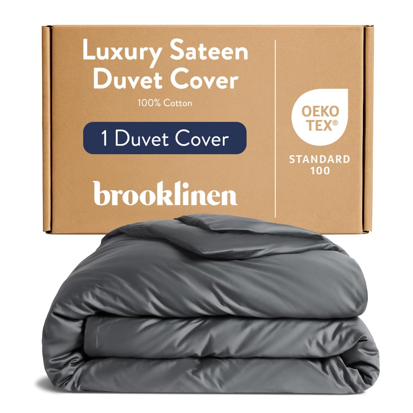 Brooklinen Luxury Sateen Duvet Cover - 100% Cotton, Full/Queen Size in White with Extra-Long Corner Ties and Button Closure | Best Luxury Sheets