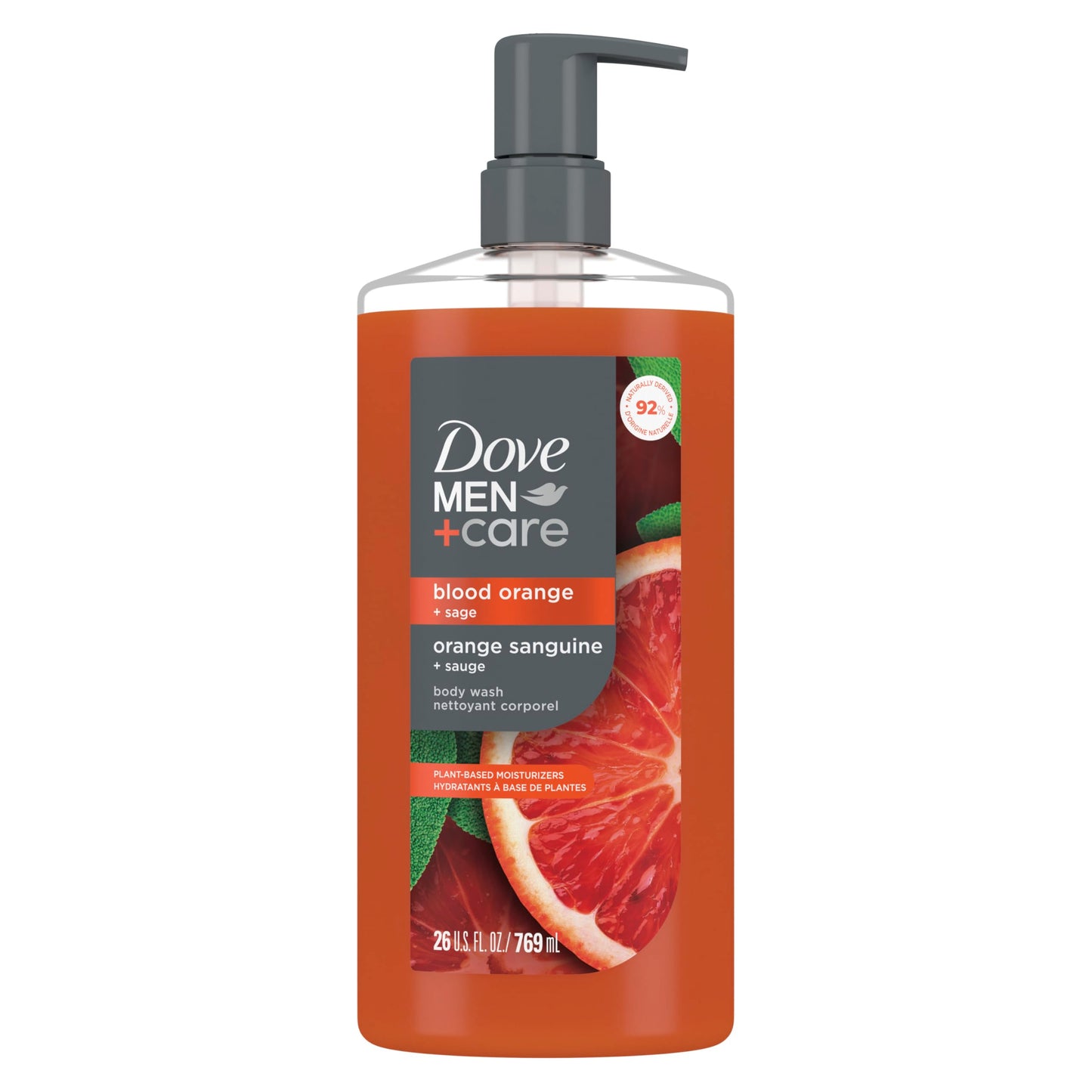DOVE MEN + CARE Body Wash Blackcurrant to Rebuild Skin in the Shower with Plant-Based Cleansers and Moisturizers 26 Fl Oz