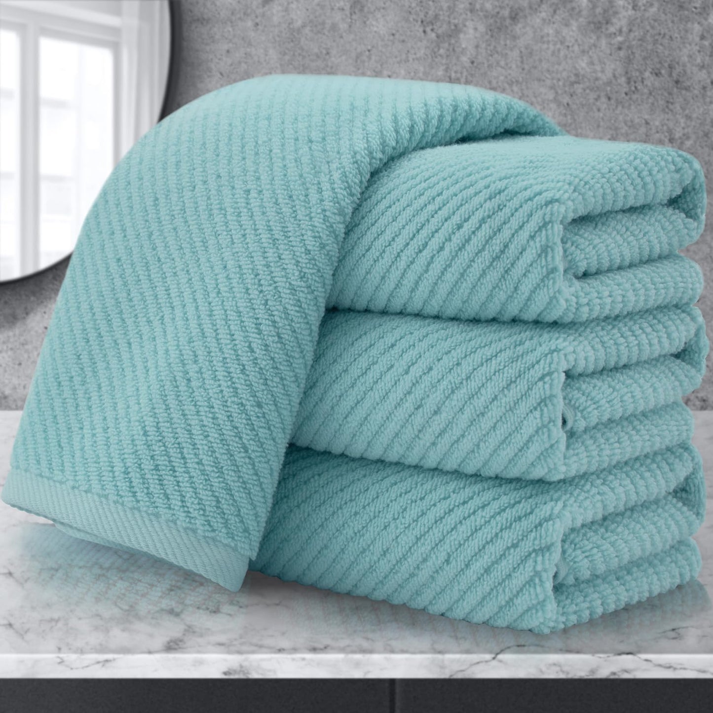 VOOVA & MOVAS Bathroom Hand Towels Set of 4, Large 18"x28" - 100% Cotton | Quick Dry | Light Weight | Thick | Soft | Absorption, Luxury Hand Towels for Showering, Hot Pink Bathroom Decor