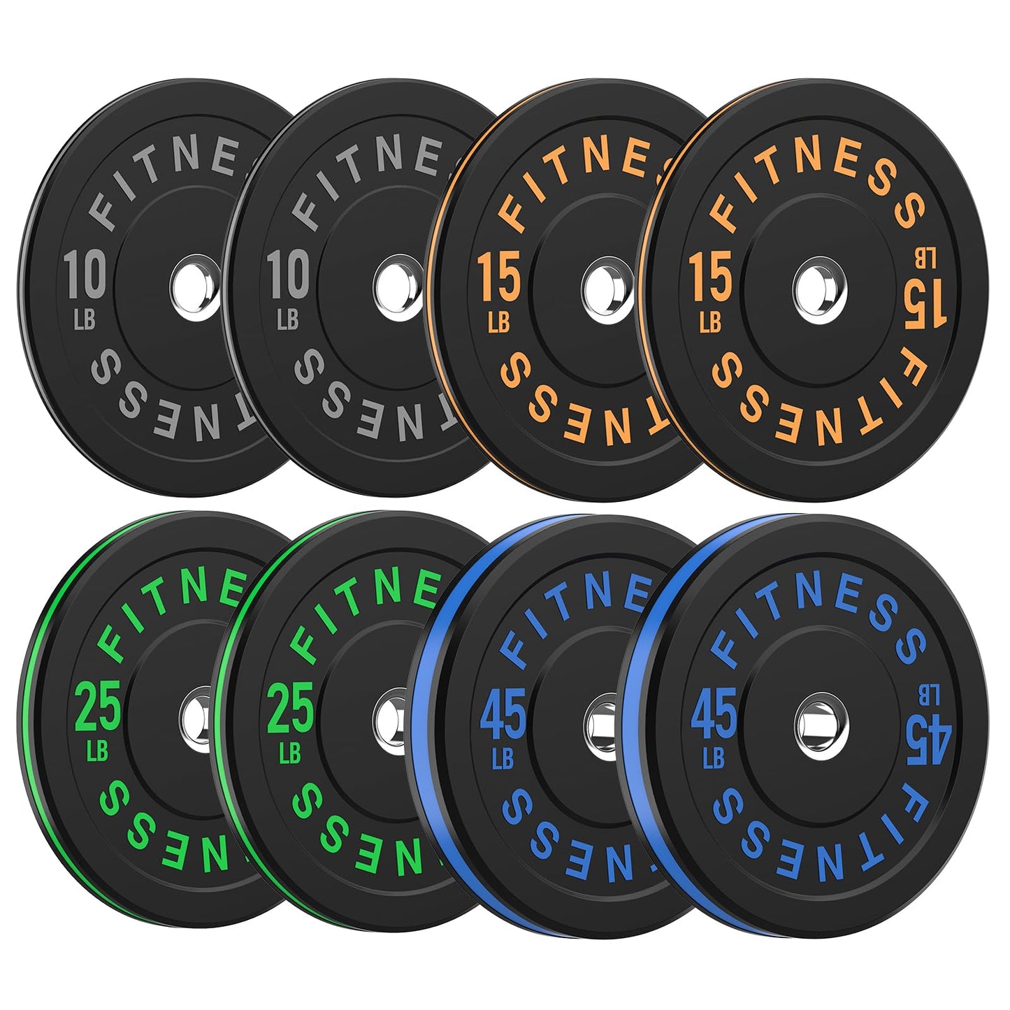 2 Inch Bumper Plates,10-500lbs,Barbell Rubber Olympic Weight Plates Set for Home Gym, Strength Training & Weight Lifting, Multiple Options Colors