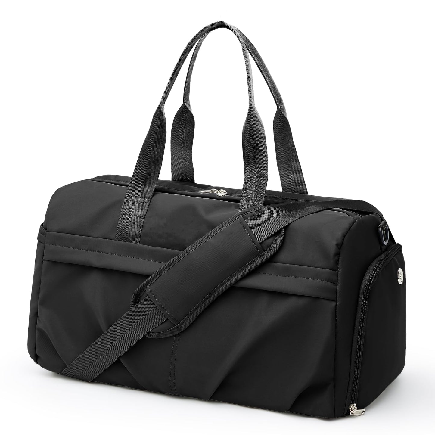Gym Bag for Women Men with Shoe Compartment, Sport Duffel Bag, Waterproof Travel Weekender Overnight Carry on Bag for Yoga with Trolley Sleeve, Green