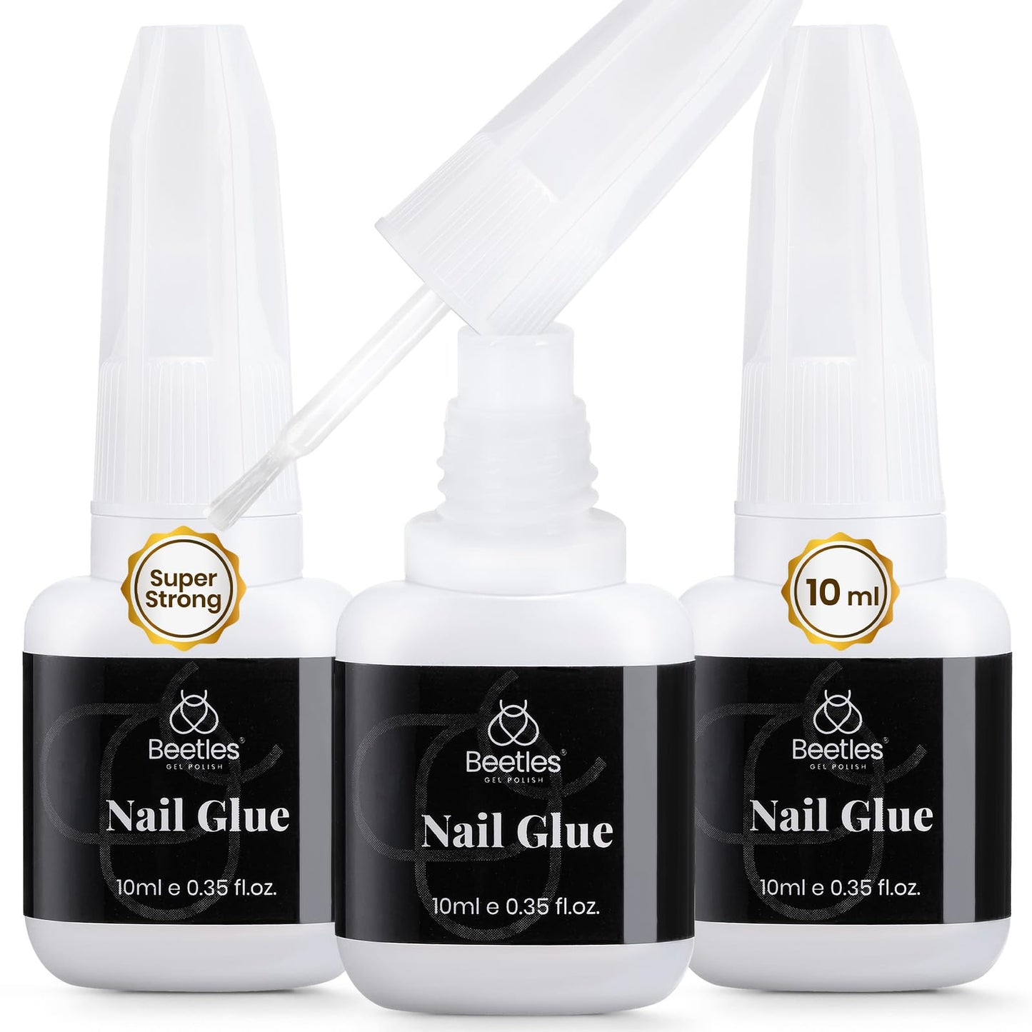 Beetles X Press Gel Nail Kit: Long Square French Tip Press On Nails Kit With 224Pcs Nail Tips Nail Glue & Builder Top Coat Mini UV Light, All-in-One DIY Designs Gift For Women At Home 16 Size