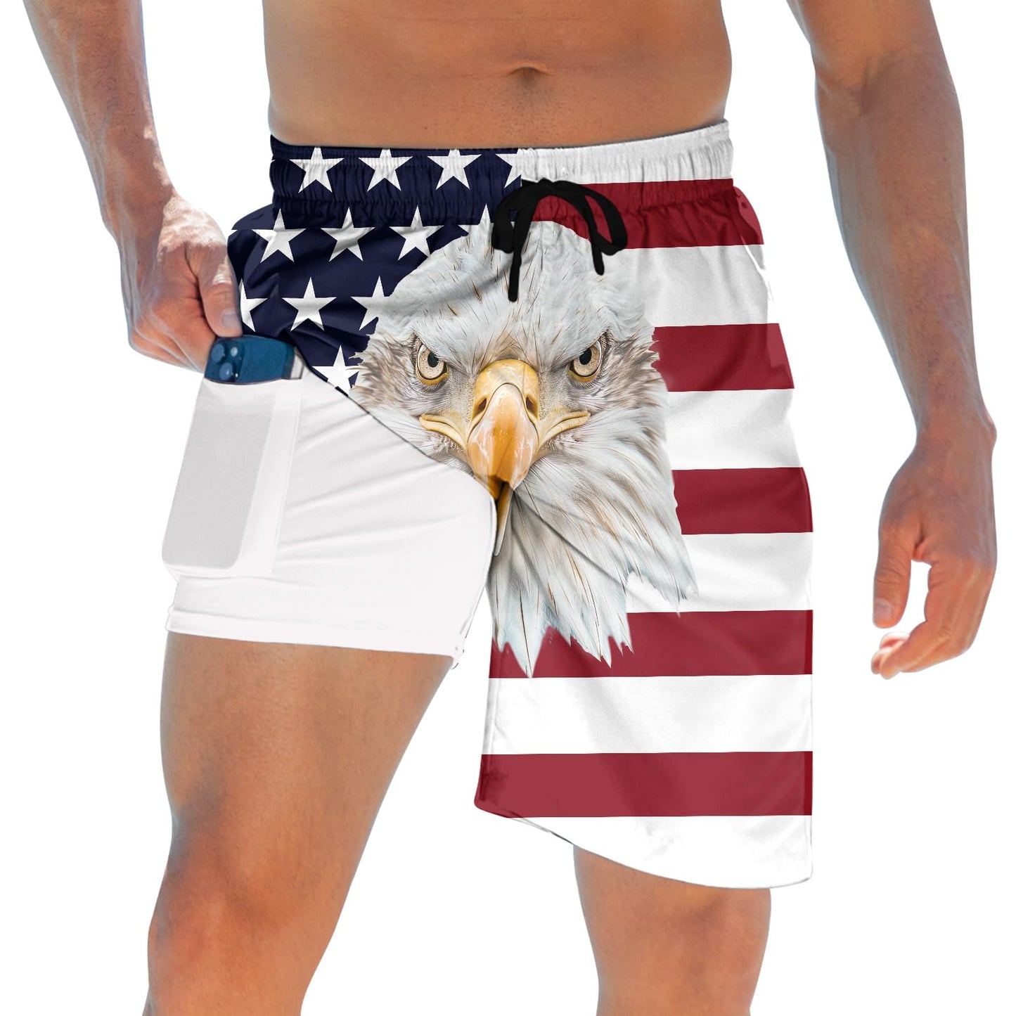 ALISISTER Mens Swim Trunks with Compression Liner Bathing Suit Summer Swimming Shorts