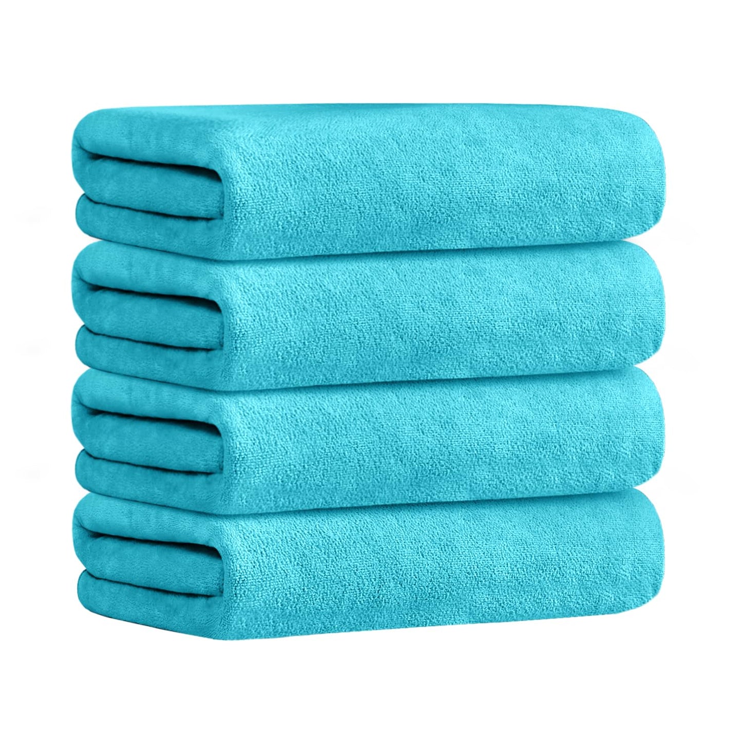 JML Microfiber Bath Towels, Oversized, Ultra Soft, Super Absorbent and Fast Drying, No Fading Large Bathroom Towel Set for Sport, Travel, Fitness, SPA and Yoga (Coral Fleece - Blue, 30 in x 60 in)