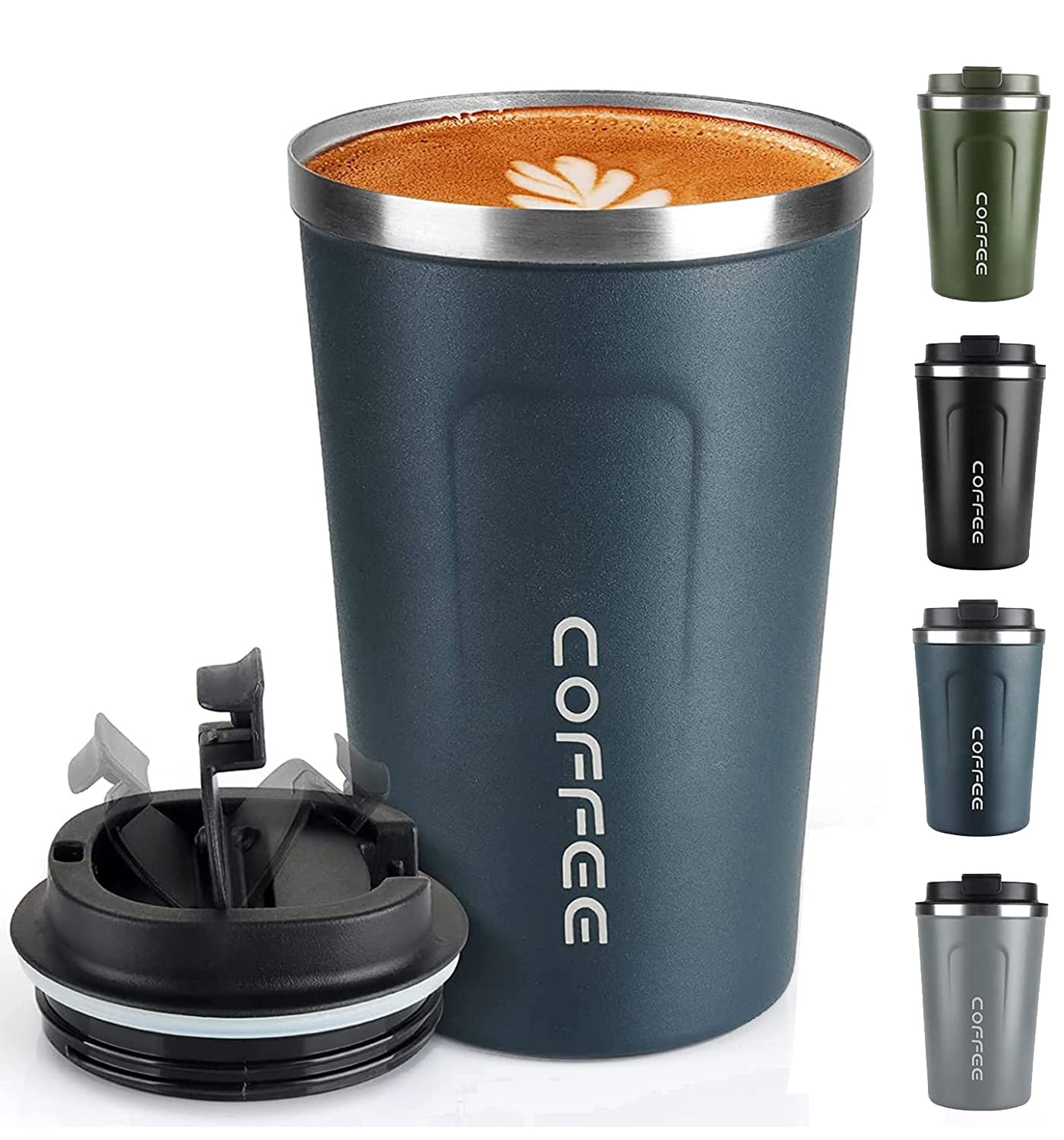 Coffee Mug 12oz - Insulated Travel Mug Spill Proof with Leakproof Lid Vacuum Stainless Steel Travel Coffee Mug Water Tumbler to GO, Reusable Coffee Cup for Men and Women for Hot & Cold Drinks