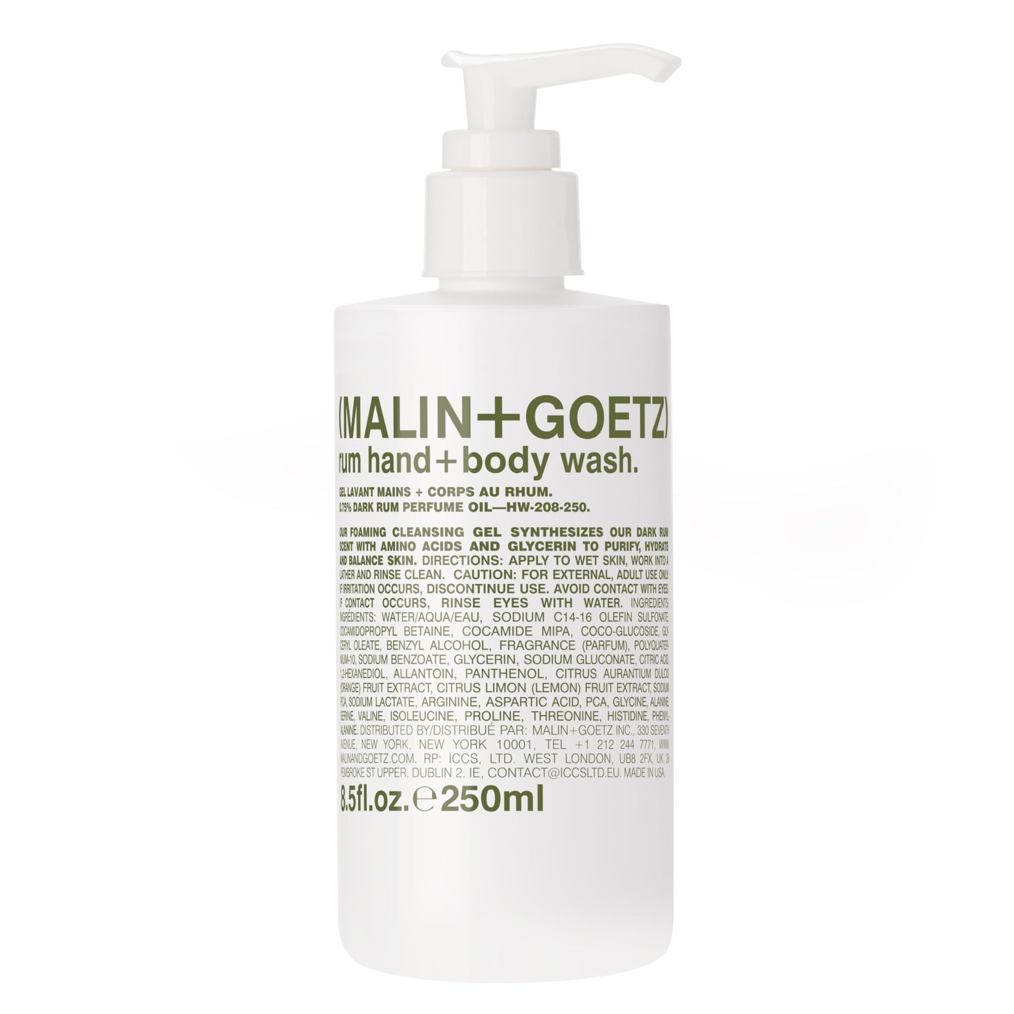 MALIN+GOETZ Hand + Body Wash – natural hydrating soap, cleansing and purifying for all skin types, prevents stripping or irritation on sensitive skin. Cruelty-free. Beauty Care