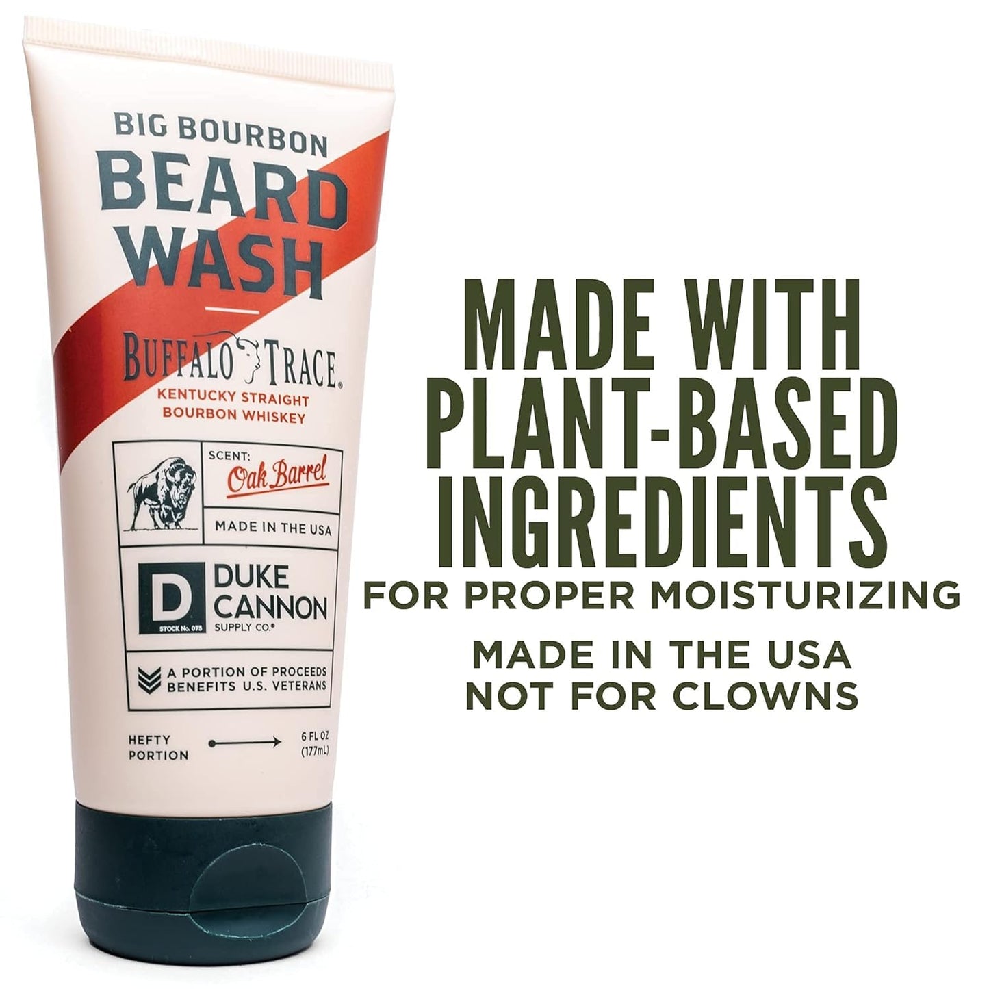 Duke Cannon Supply Co. Big Bourbon Beard Wash - Oak Barrel Scent, Strengthen, Rejuvenate, Soften and Condition (Pack of 3-6 Fl Oz.)