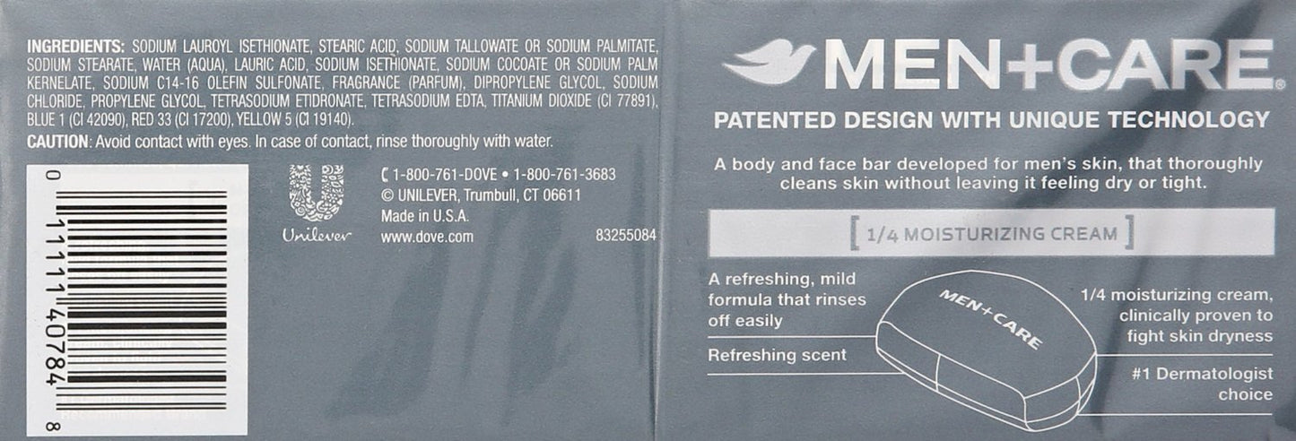 Dove Men+Care Body Soap and Face Bar to Hydrate Skin Clean Comfort More Moisturizing Than Bar Soap 3.75 oz 6 Bars