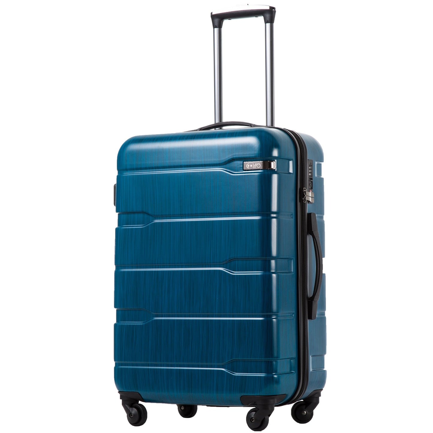 Coolife Luggage Expandable 3 Piece Sets PC+ABS Spinner Suitcase 20 inch 24 inch 28 inch (white, 3 piece set)