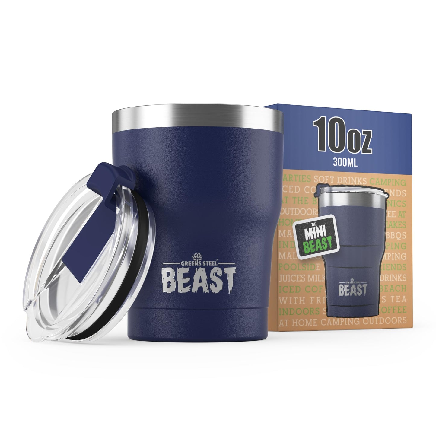 Beast 50 oz Tumbler Stainless Steel Vacuum Insulated Coffee Ice Cup Double Wall Travel Flask (Arctic White)