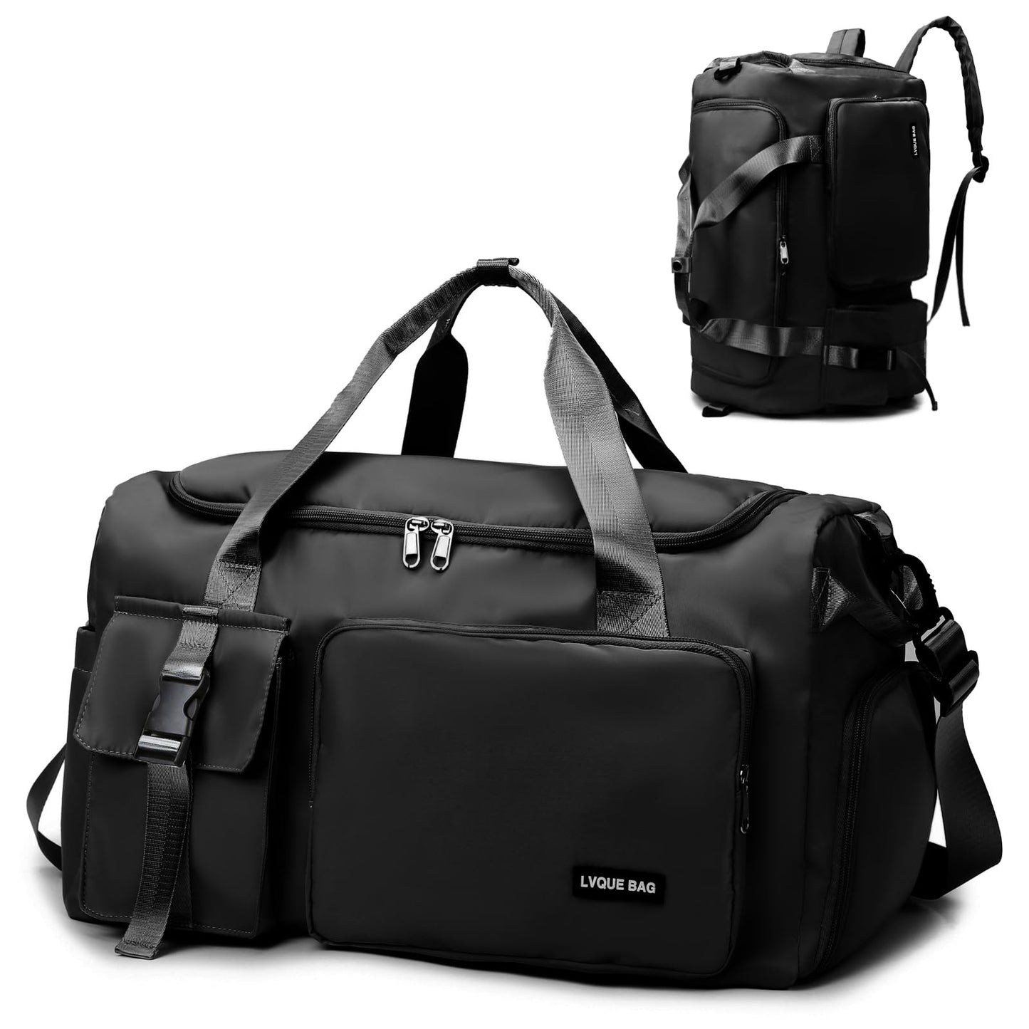 Eslcorri Gym Duffle Bag for Women Men, Sports Backpack with Wet & Shoe Compartment, Fitness Overnight Weekender Bag for Yoga, Swim, Travel (Style B, GreenPink)