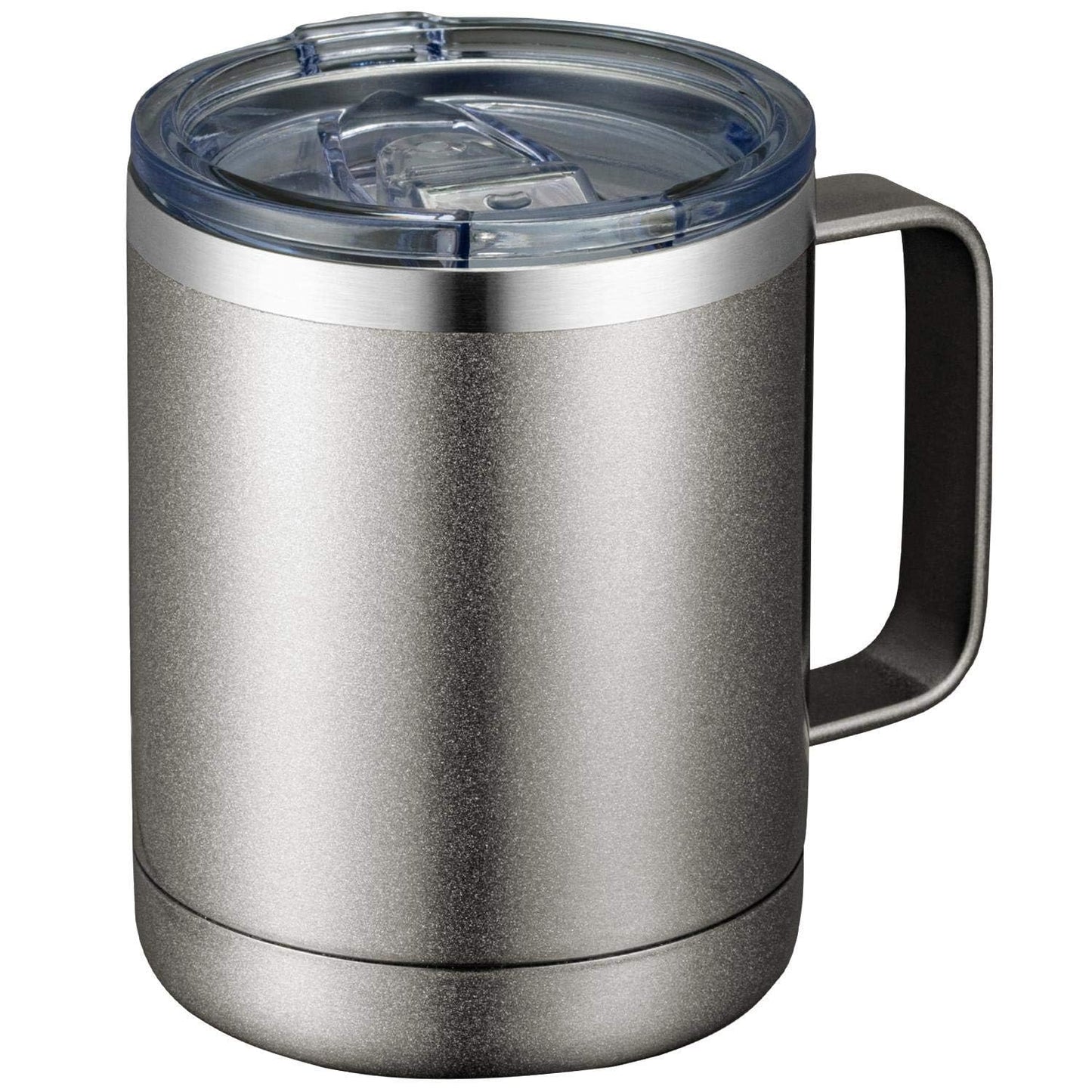 MEWAY 12oz Coffee Mug With Handle and Sliding Lid,Stainless Steel Travel Tumbler Cup with Handle,Double Wall Vacuum Insulated Camping Cup for Hot & Cold Drinks Tea (Purple,Set of 1)