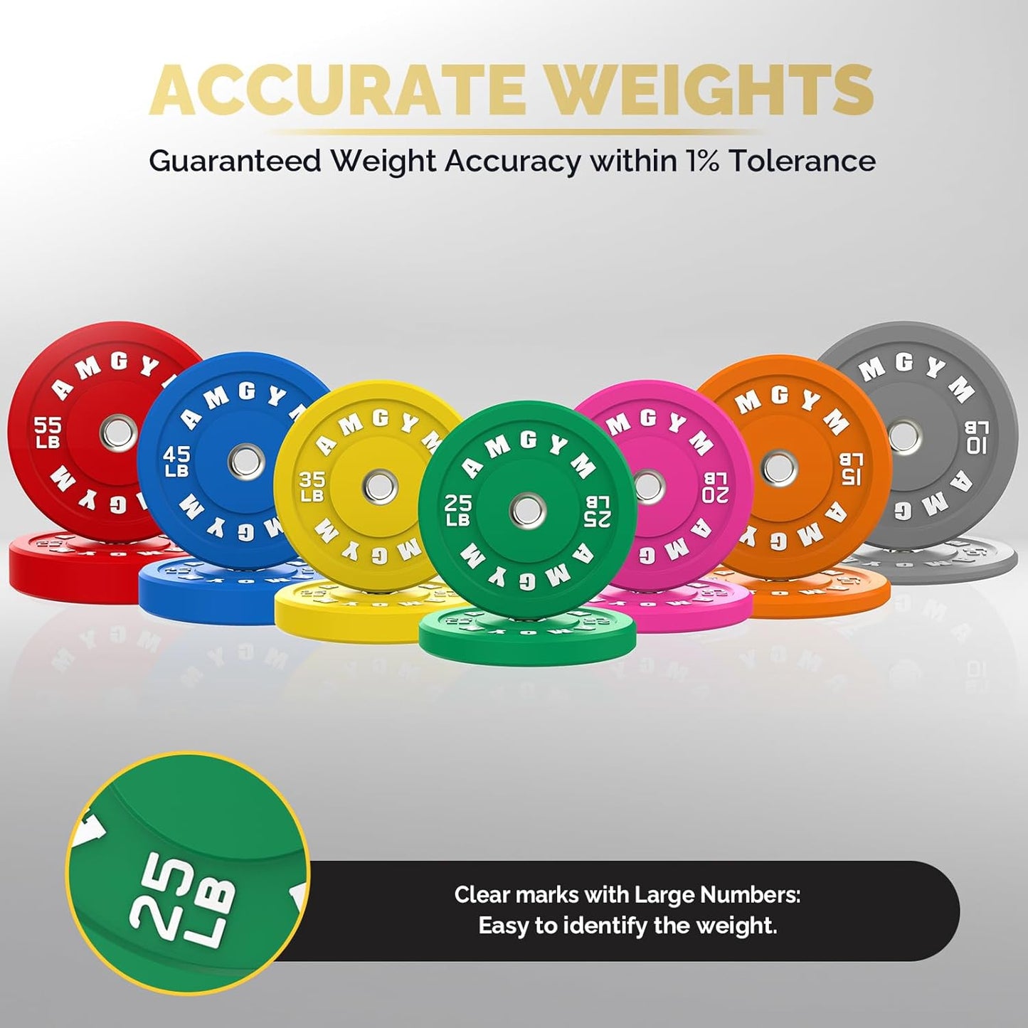 2 Inch Bumper Plates,10-500lbs,Barbell Rubber Olympic Weight Plates Set for Home Gym, Strength Training & Weight Lifting, Multiple Options Colors