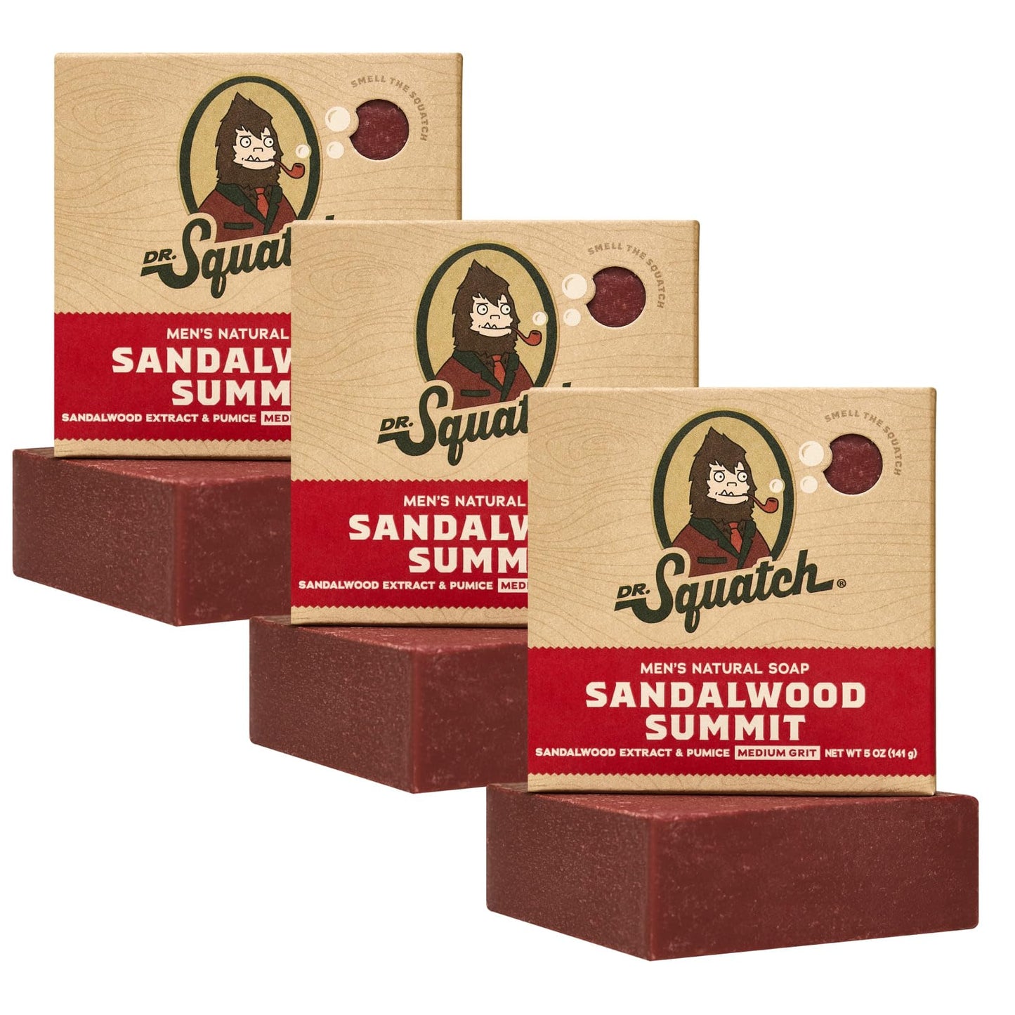 Dr. Squatch Natural Bar Soap for Men - Cold Process Soap with No Harsh Chemicals - Cedar Citrus (5 oz, 3-Pack)