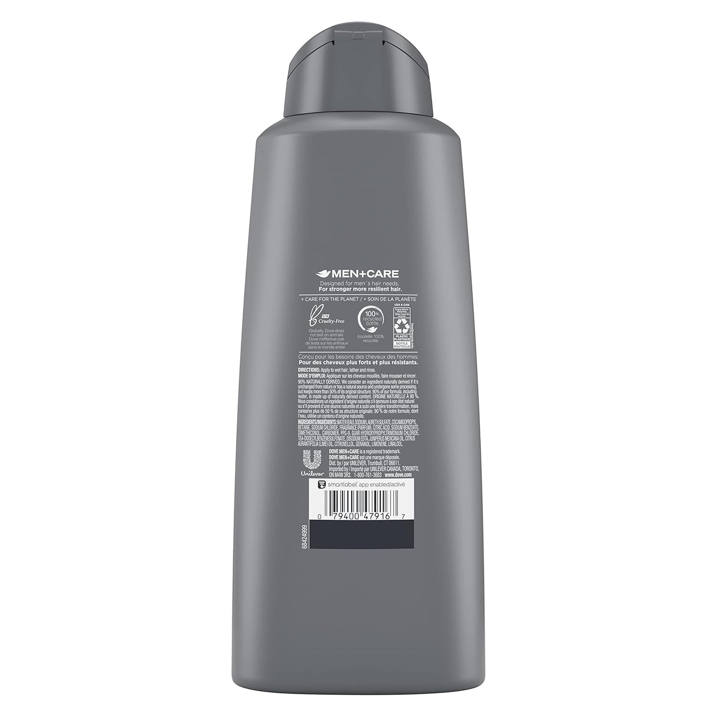 DOVE MEN + CARE 2 in 1 Shampoo and Conditioner For Healthy-Looking Hair Lime + Cedarwood Naturally Derived Plant Based Cleansers 20.4 oz 3 Count