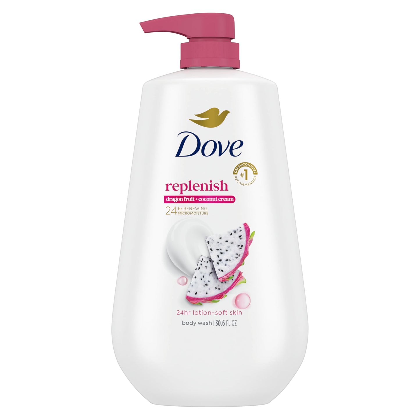 Dove Body Wash with Pump Pamper Shea Butter & Vanilla for 24hr Lotion-Soft Skin Moisturizing Skin Cleanser with No Sulfates No Parabens 30.6 oz