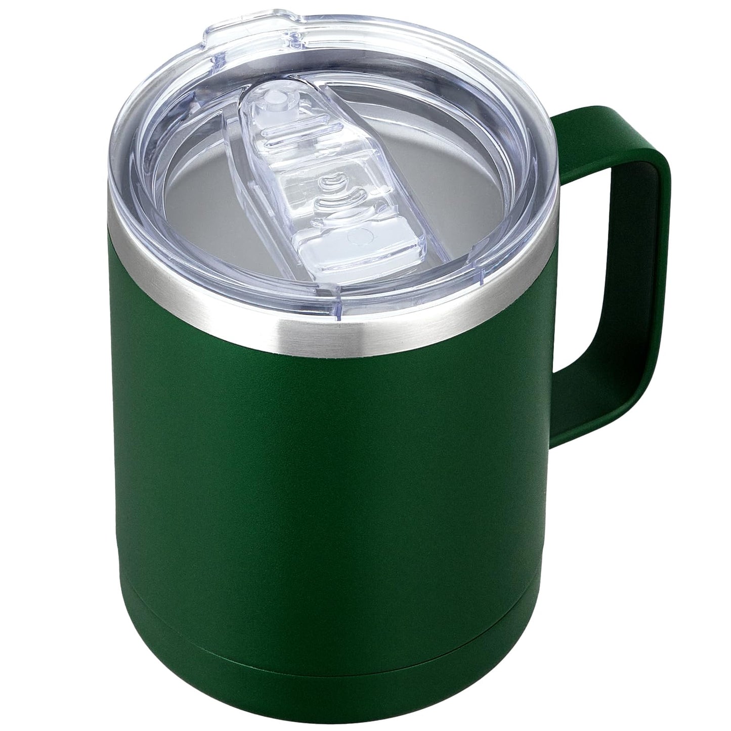 MEWAY 12oz Coffee Mug With Handle and Sliding Lid,Stainless Steel Travel Tumbler Cup with Handle,Double Wall Vacuum Insulated Camping Cup for Hot & Cold Drinks Tea (Purple,Set of 1)