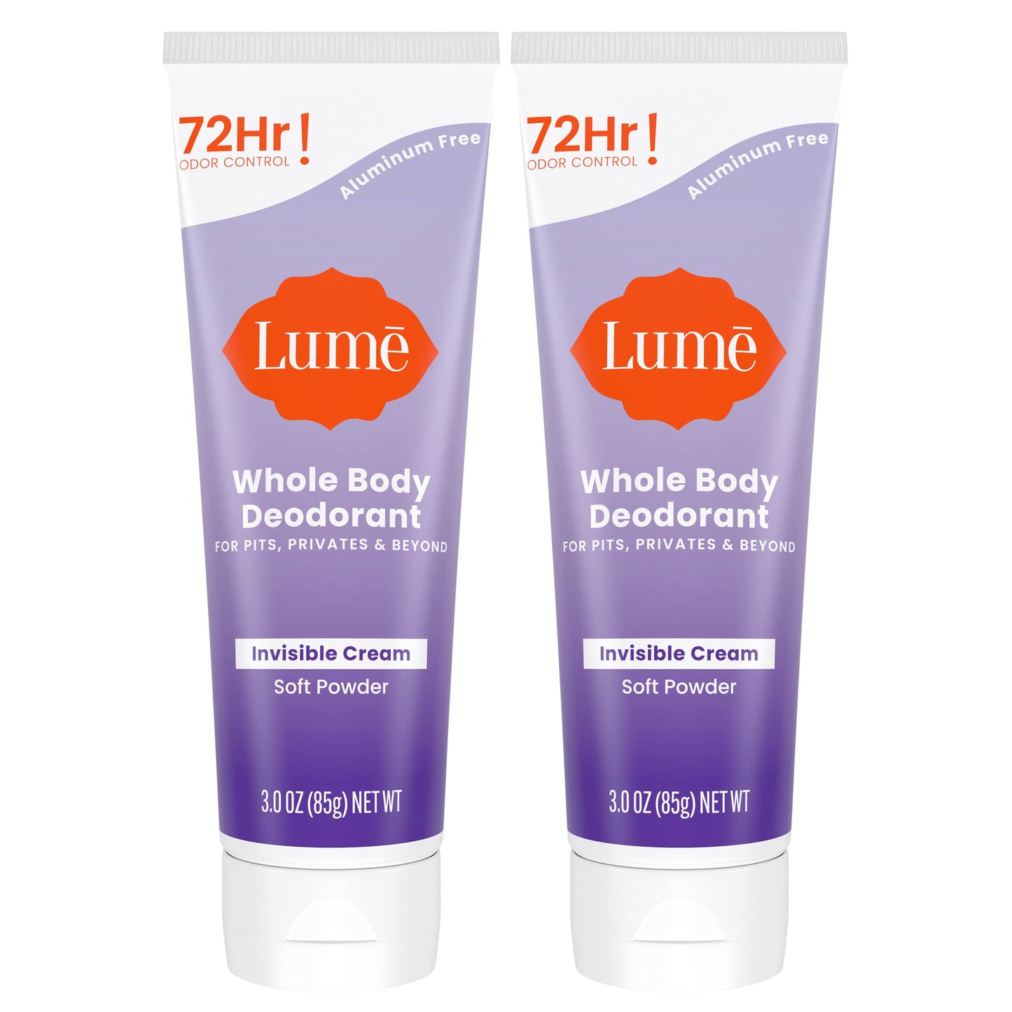 Lume Whole Body Deodorant - Invisible Cream Tube - 72 Hour Odor Control - Aluminum Free, Baking Soda Free, Skin Safe - 3.0 ounce (Toasted Coconut)