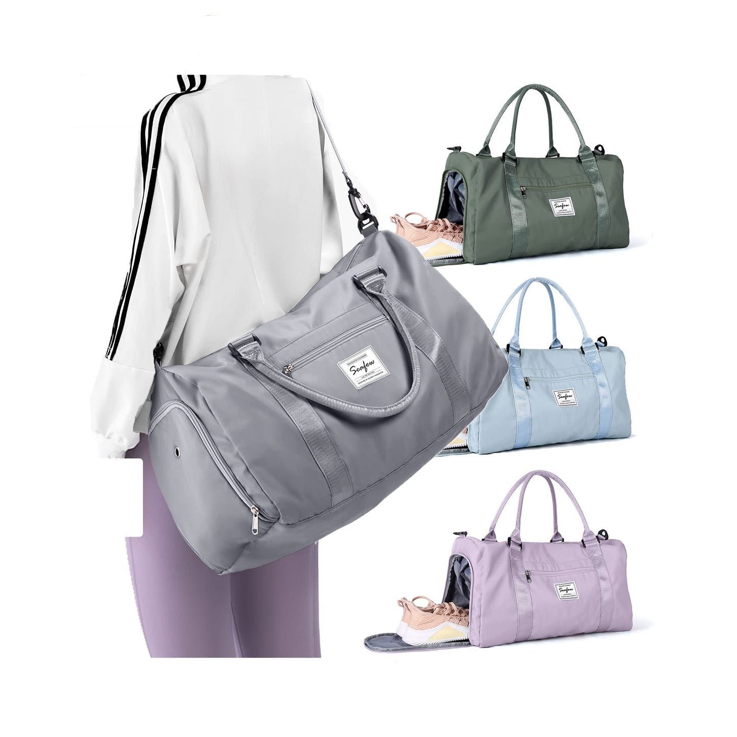 Weekender Duffel Bags for Women Men, Travel Totes Bag for Airplane, Cute Sports Gym Dance Overnight Luggage Bag with Wet Pocket Shoe Compartment, Carry On Hospital Bag for Labor and Delivery