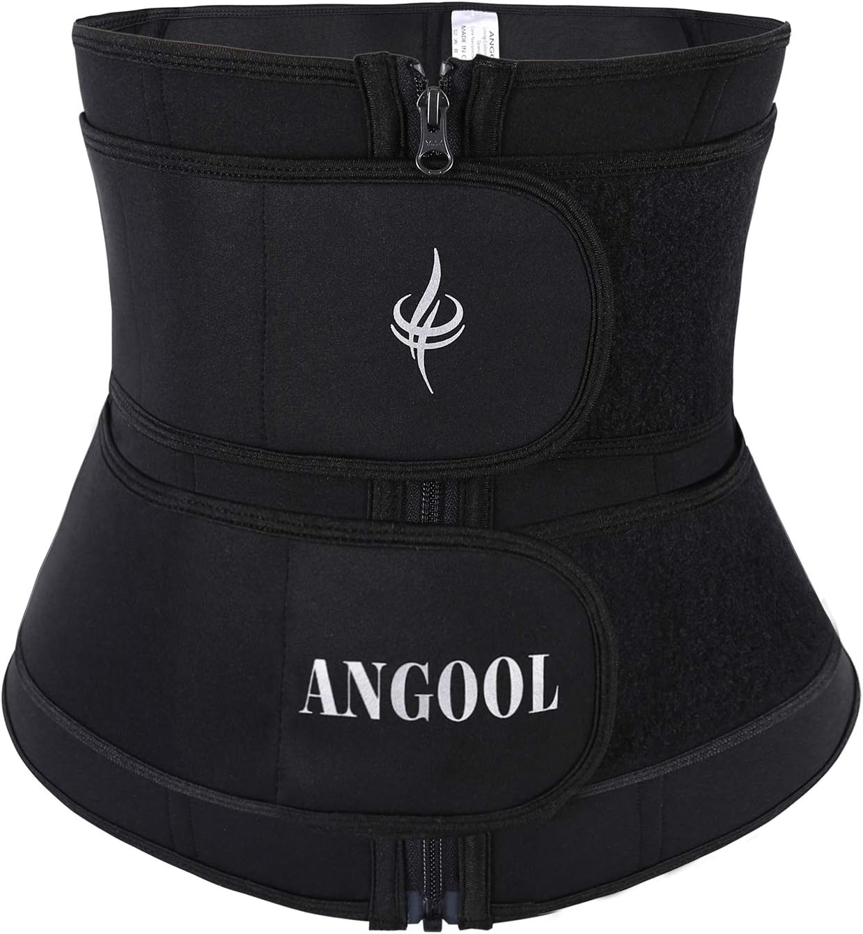 ANGOOL Neopren Waist Trainer for Women,Workout Plus Size Trimmer Belt Sauna Sweat Corset Cincher with Zipper