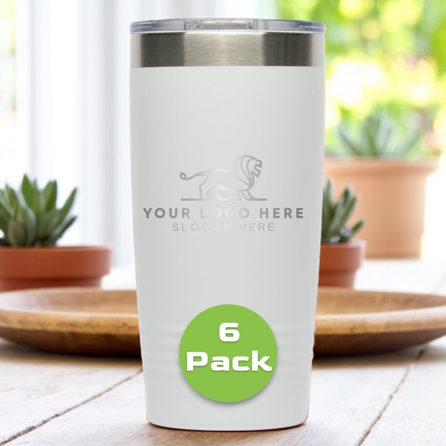 20oz Stainless Steel Tumbler - Upload Your Logo, Custom Engraved, Double Wall Vacuum Insulated Travel Mug, Ideal for Corporate Gifts, Events, and Sports Teams