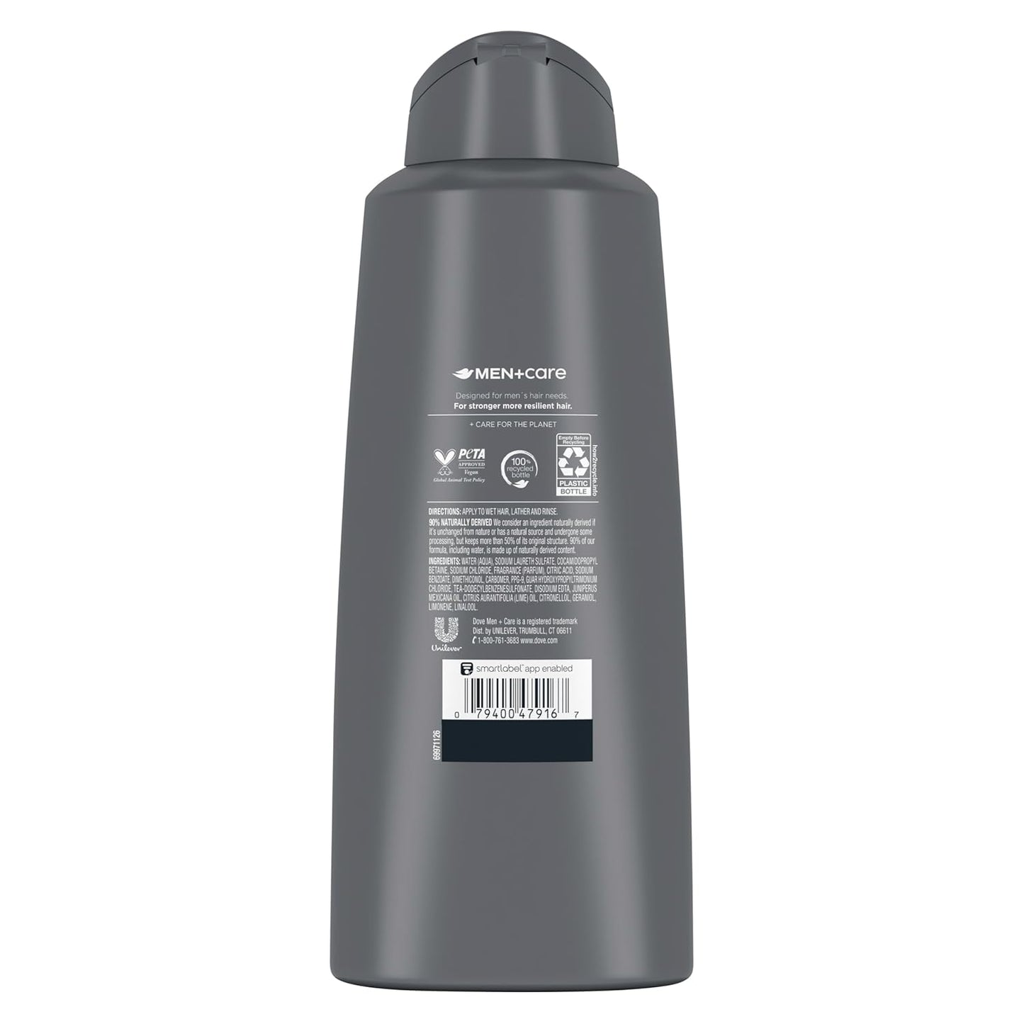 DOVE MEN + CARE Men 2 in 1 Shampoo and Conditioner Lime + Cedarwood For Healthy-Looking Hair Naturally Derived Plant Based Cleansers 20.4 OZ